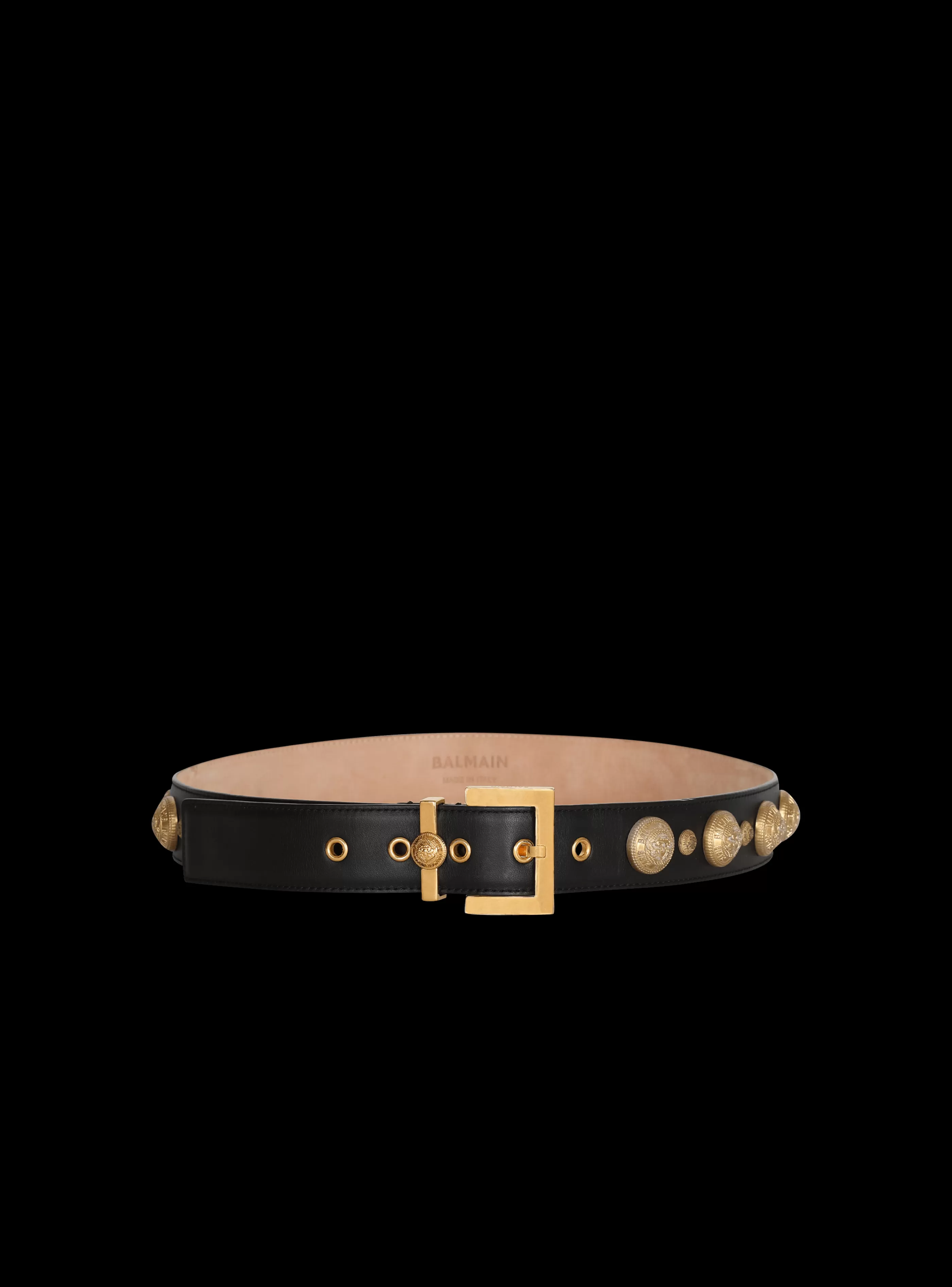 Balmain Cinture-Leather 'Coin' Belt black