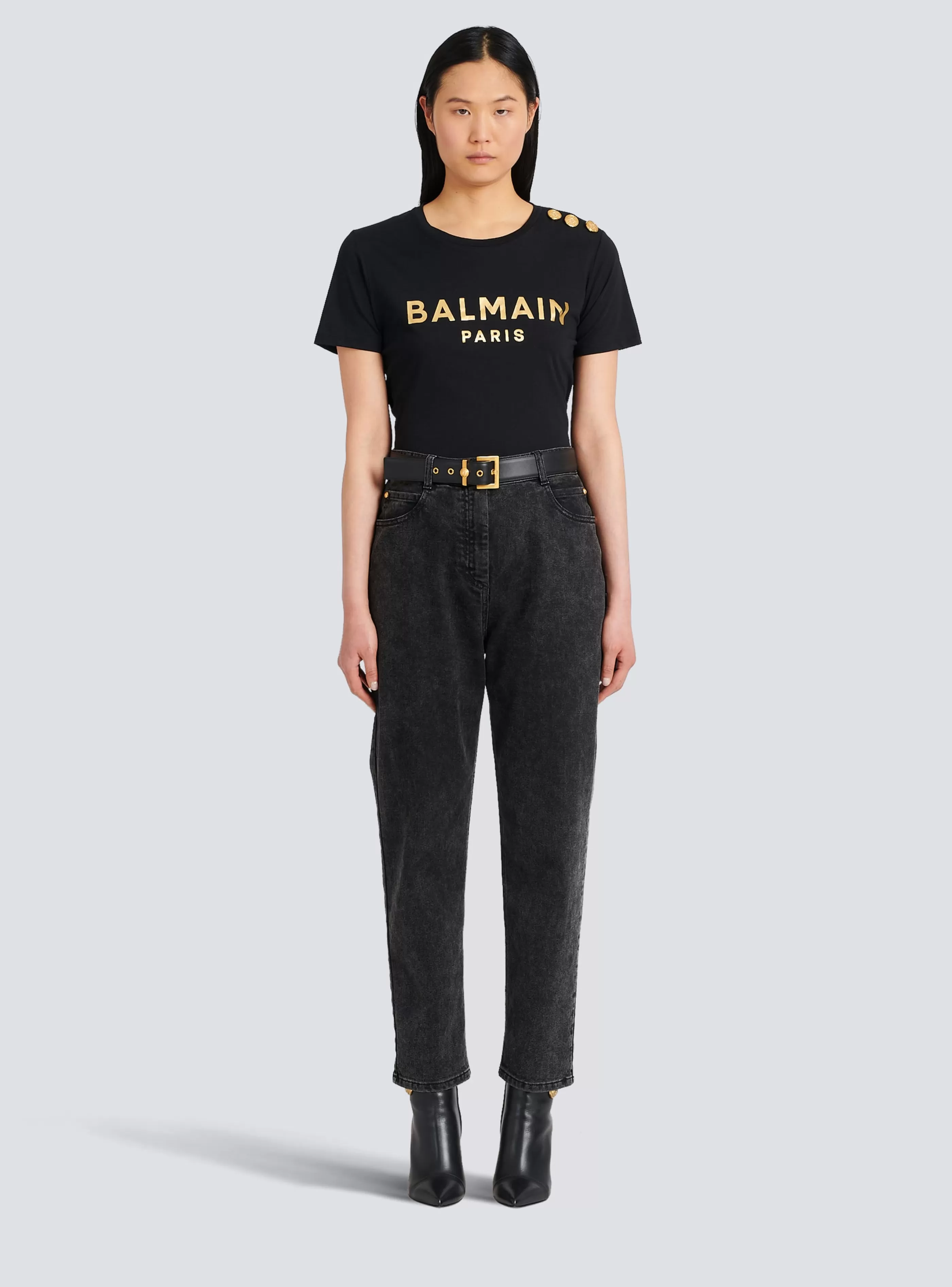 Balmain Cinture-Leather Coin Belt Belt black