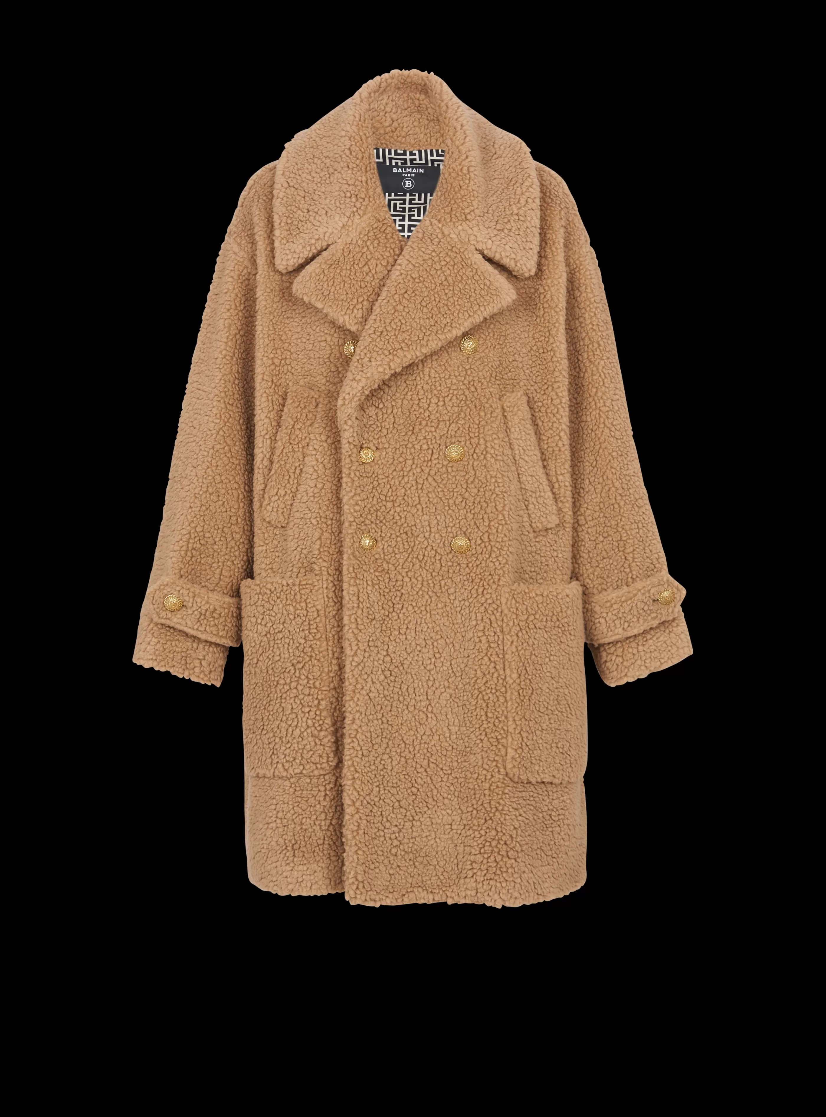 Balmain Capispalla | Capispalla-Long Double-breasted Buttoned Coat brown