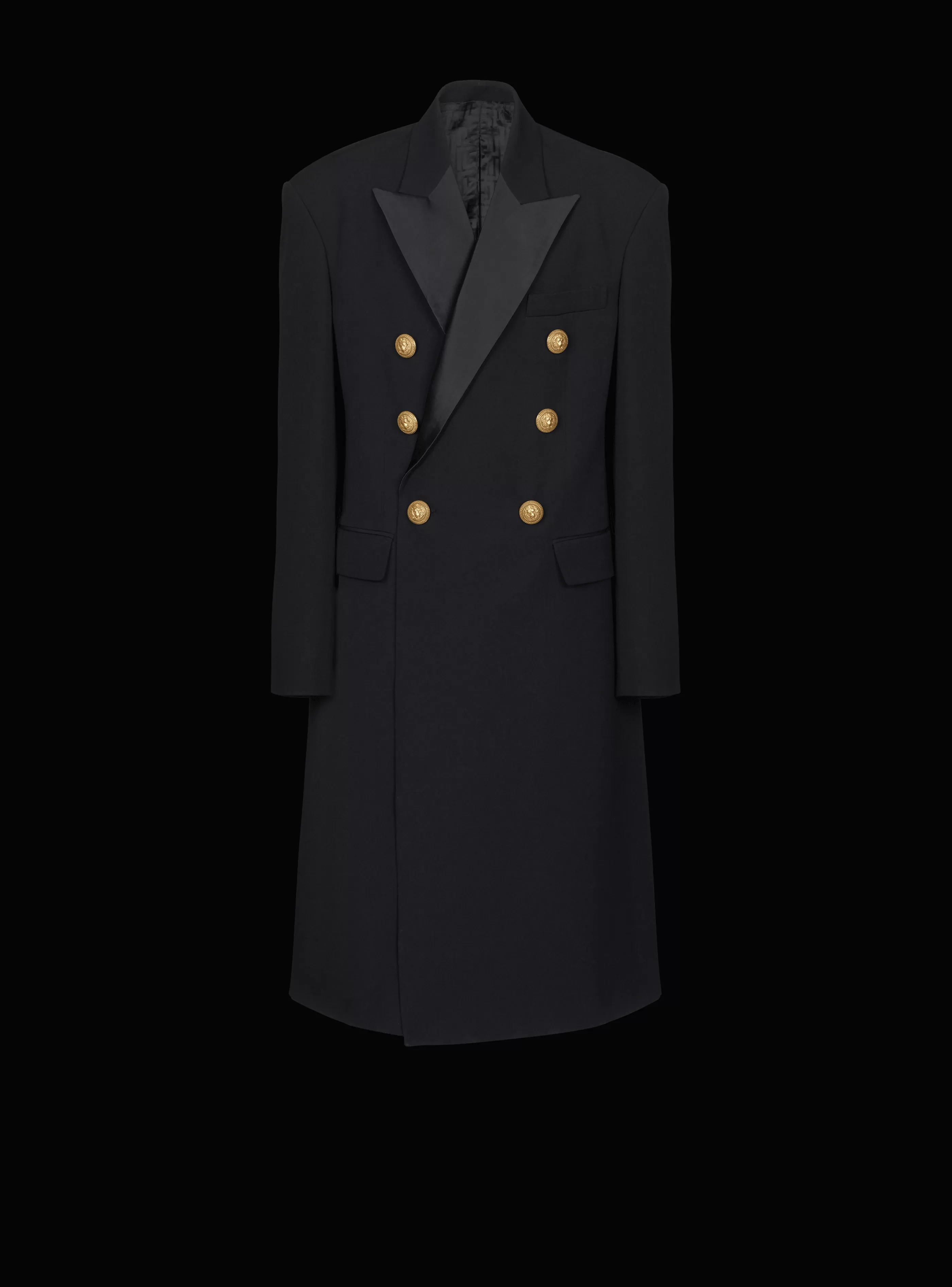 Balmain Capispalla | Capispalla-Long Military-style Coat black