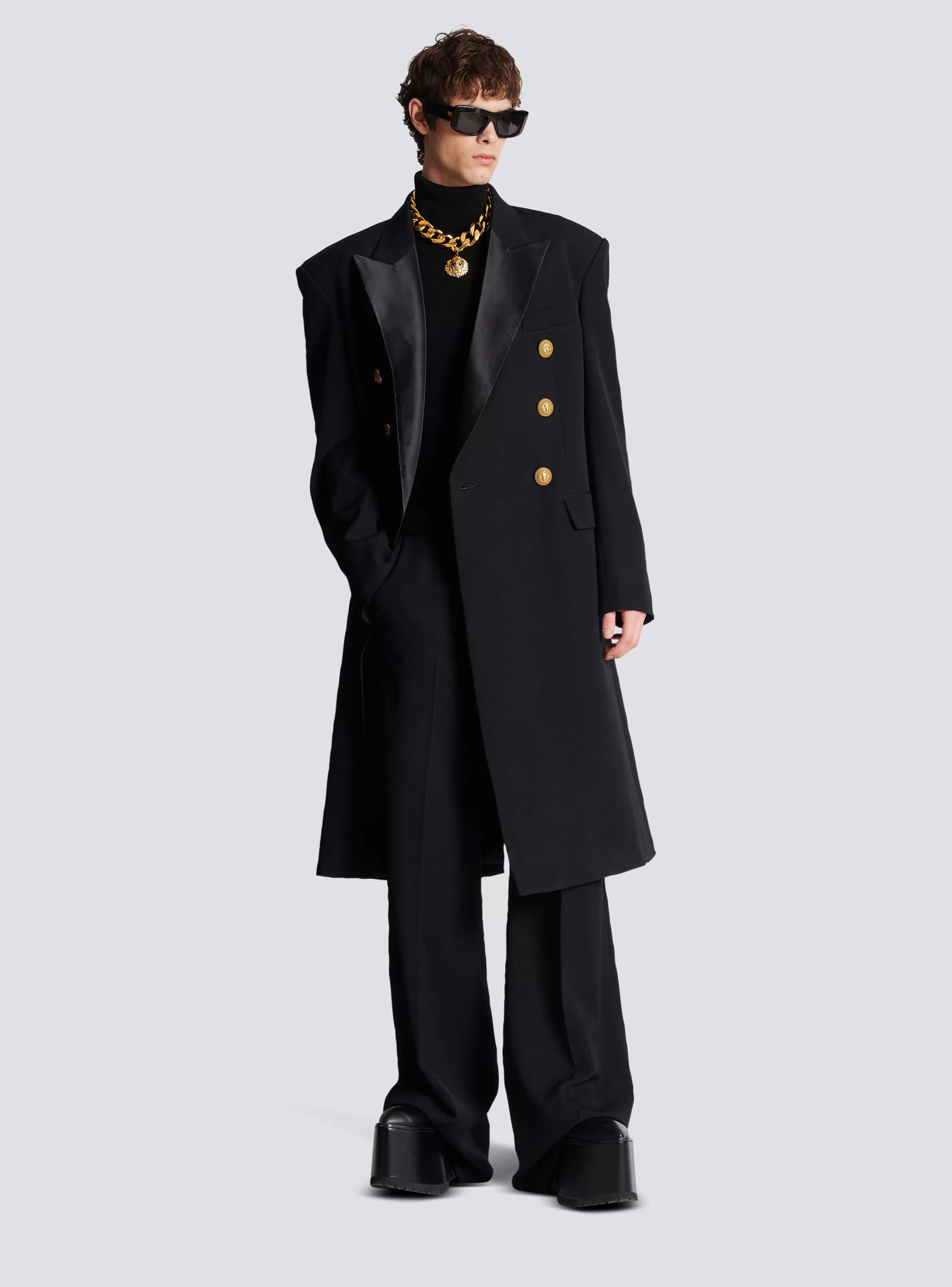 Balmain Capispalla | Capispalla-Long Military-style Coat black