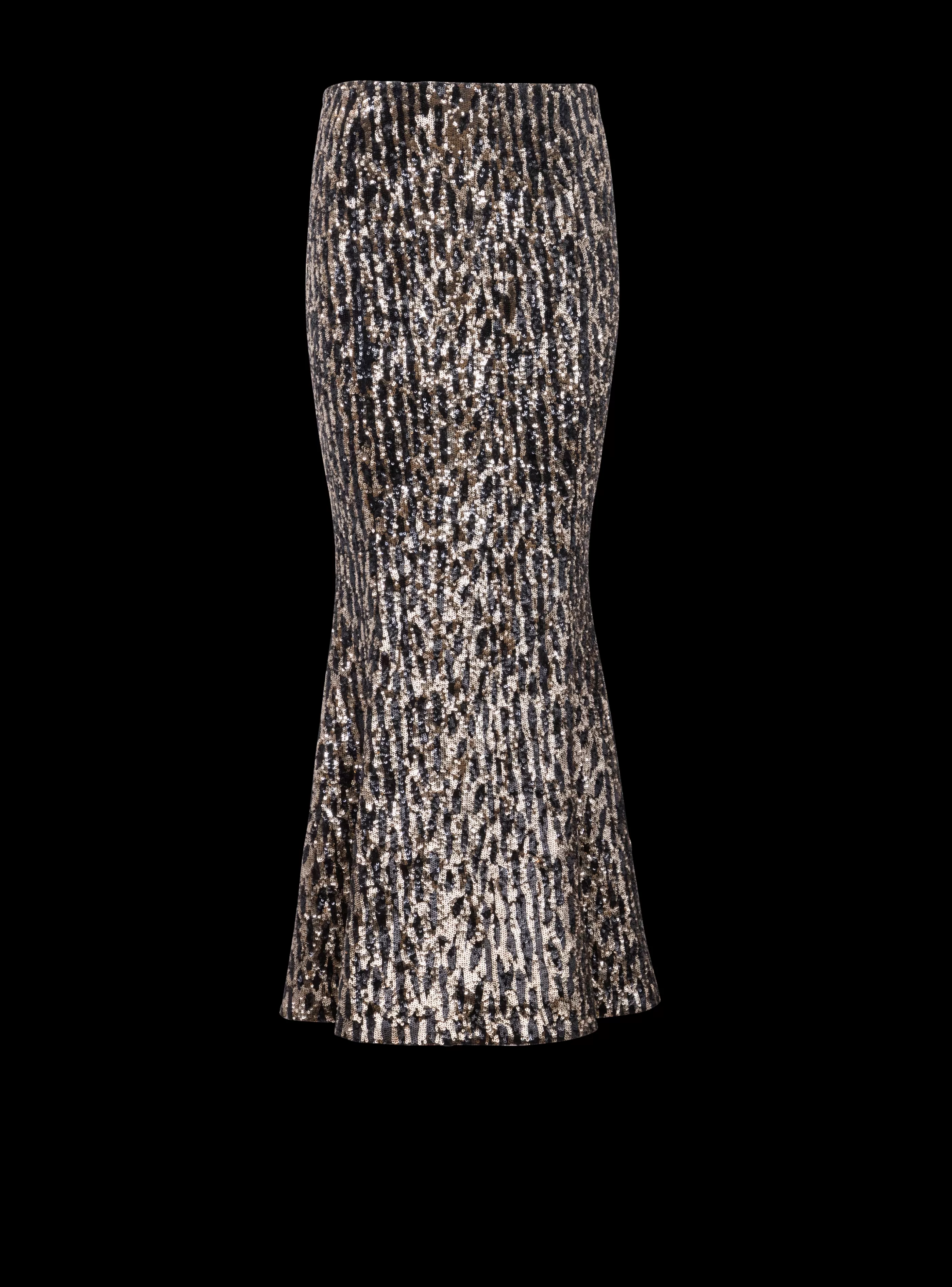 Balmain Gonne-Long Skirt With Sequin Embroidery gold