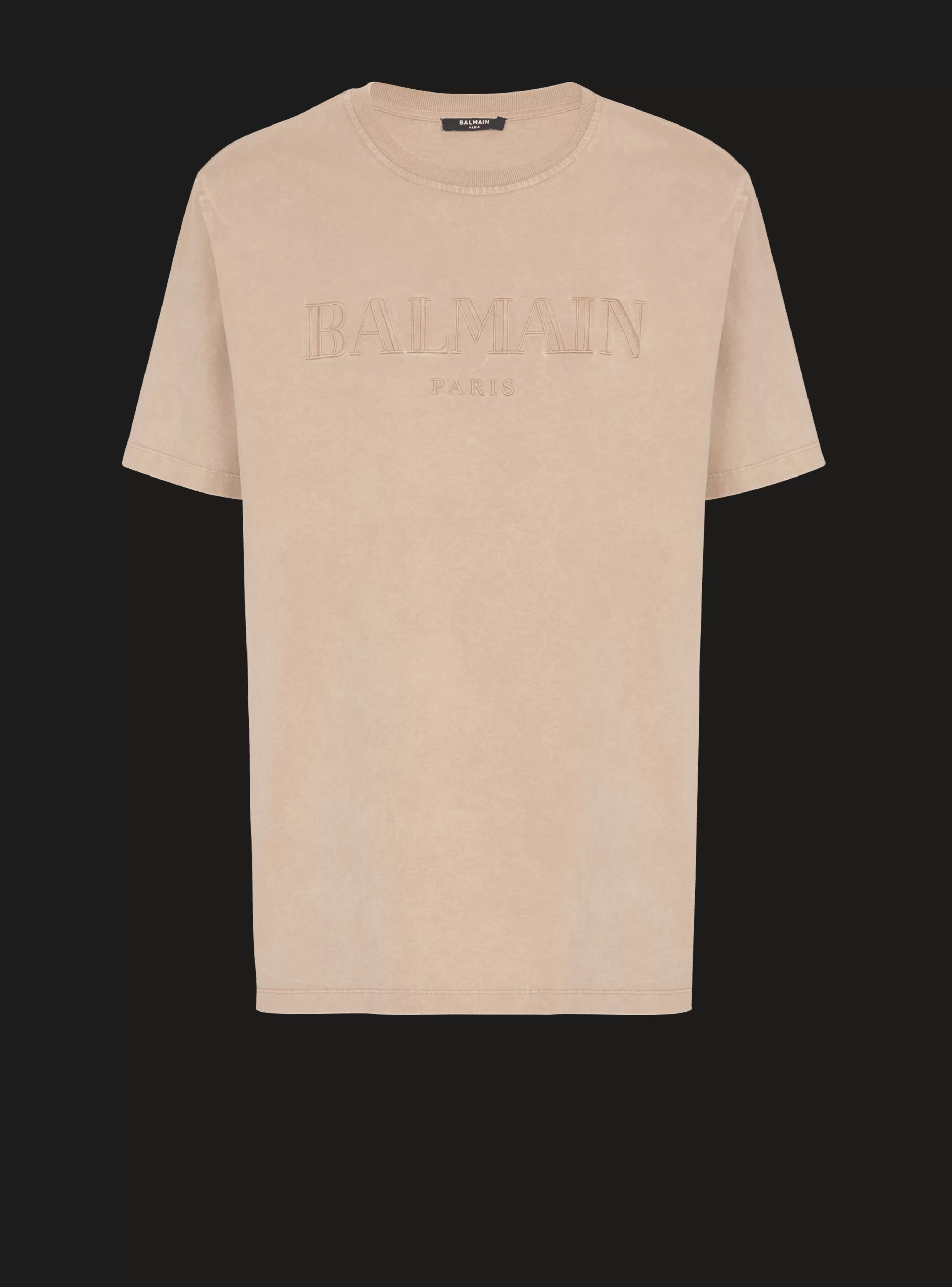 Balmain Abbigliamento Sportivo | T-Shirts-Loose T-shirt With Vintage Embroidery beige