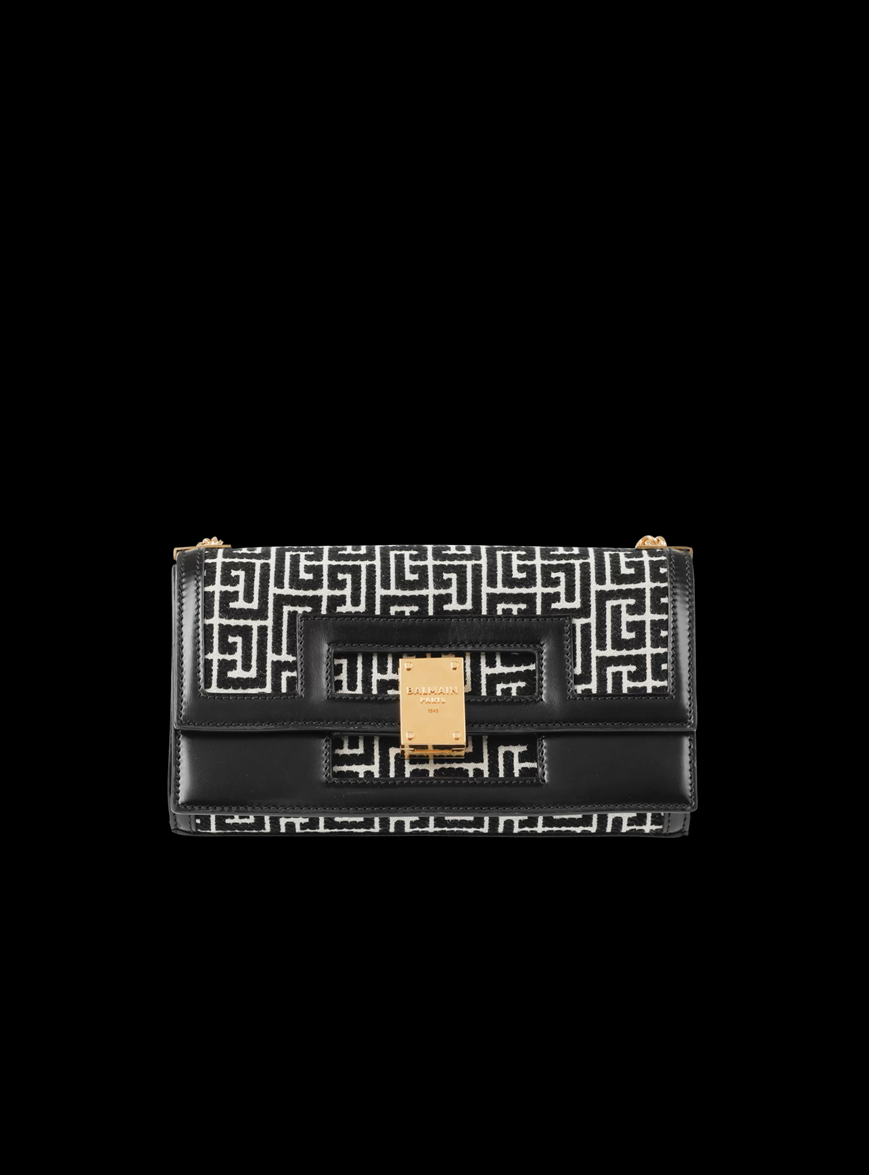 Balmain Borse A Tracolla | Borse 1945-Medium-sized Bicolor Jacquard 1945 Heritage Bag black