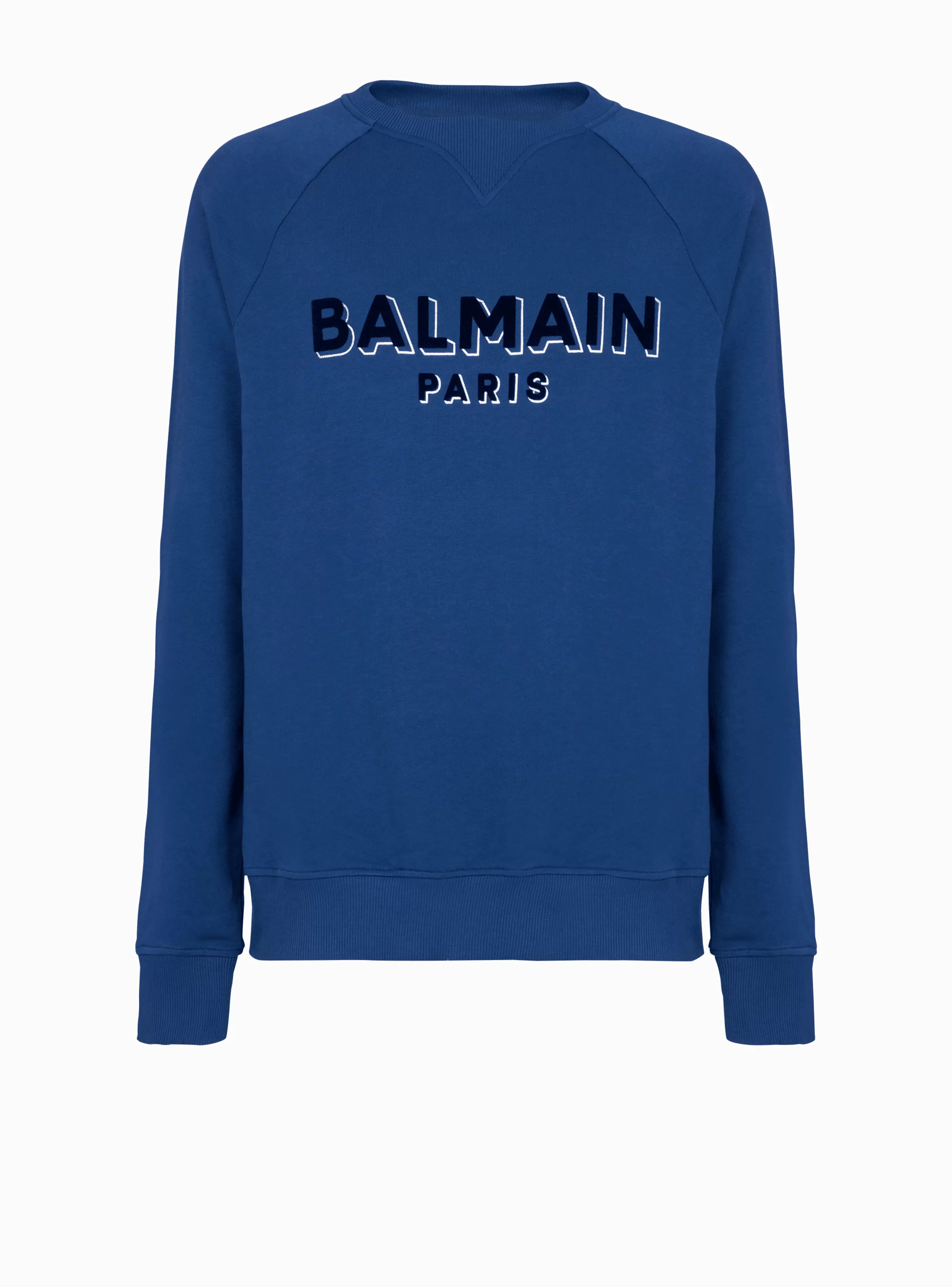 Balmain Abbigliamento Sportivo | Felpe-Metallic Flocked Sweatshirt navy