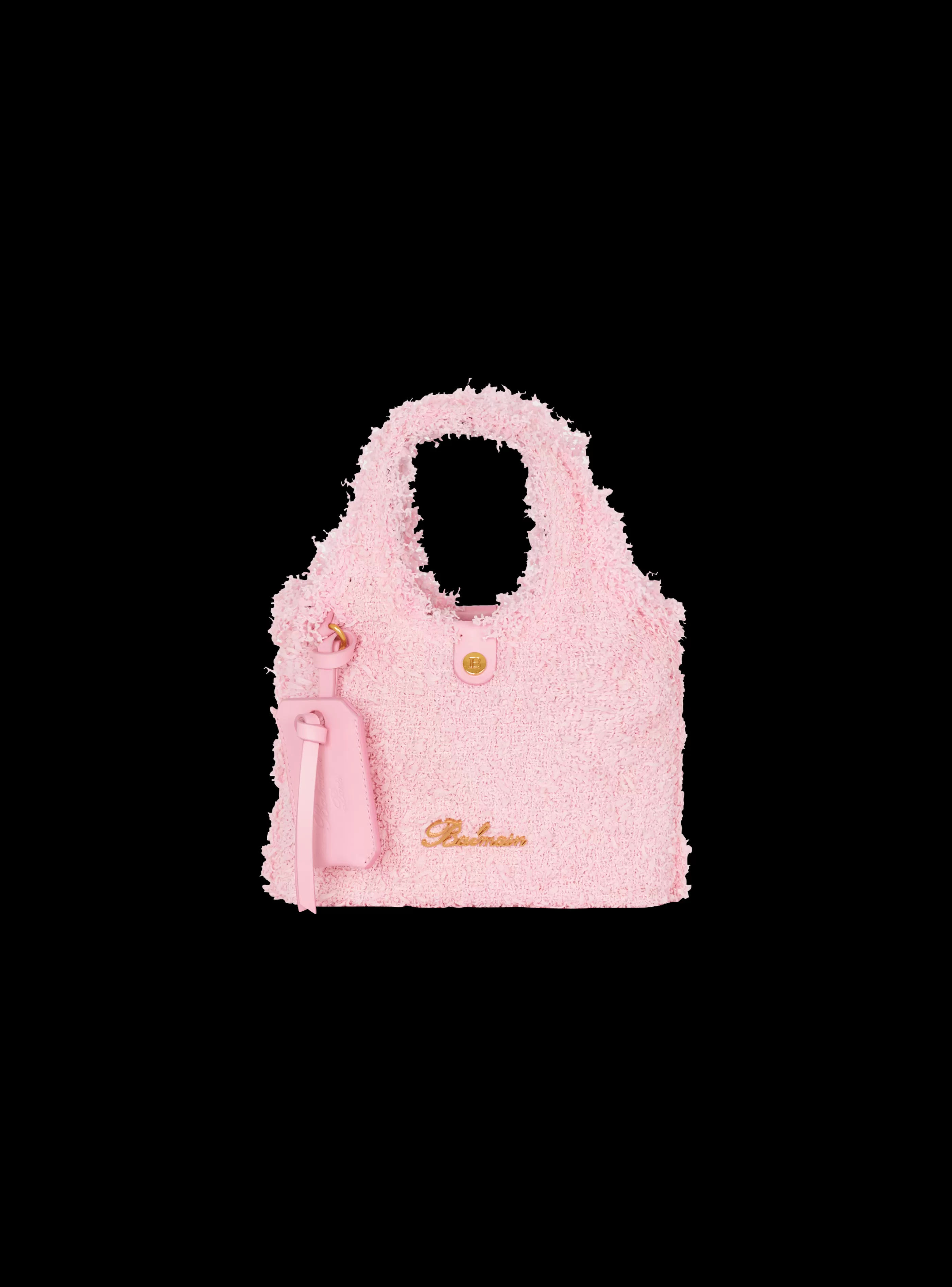 Balmain Shopper | Borse A Spalla-Mini B-Army Grocery Bag In Tweed pink