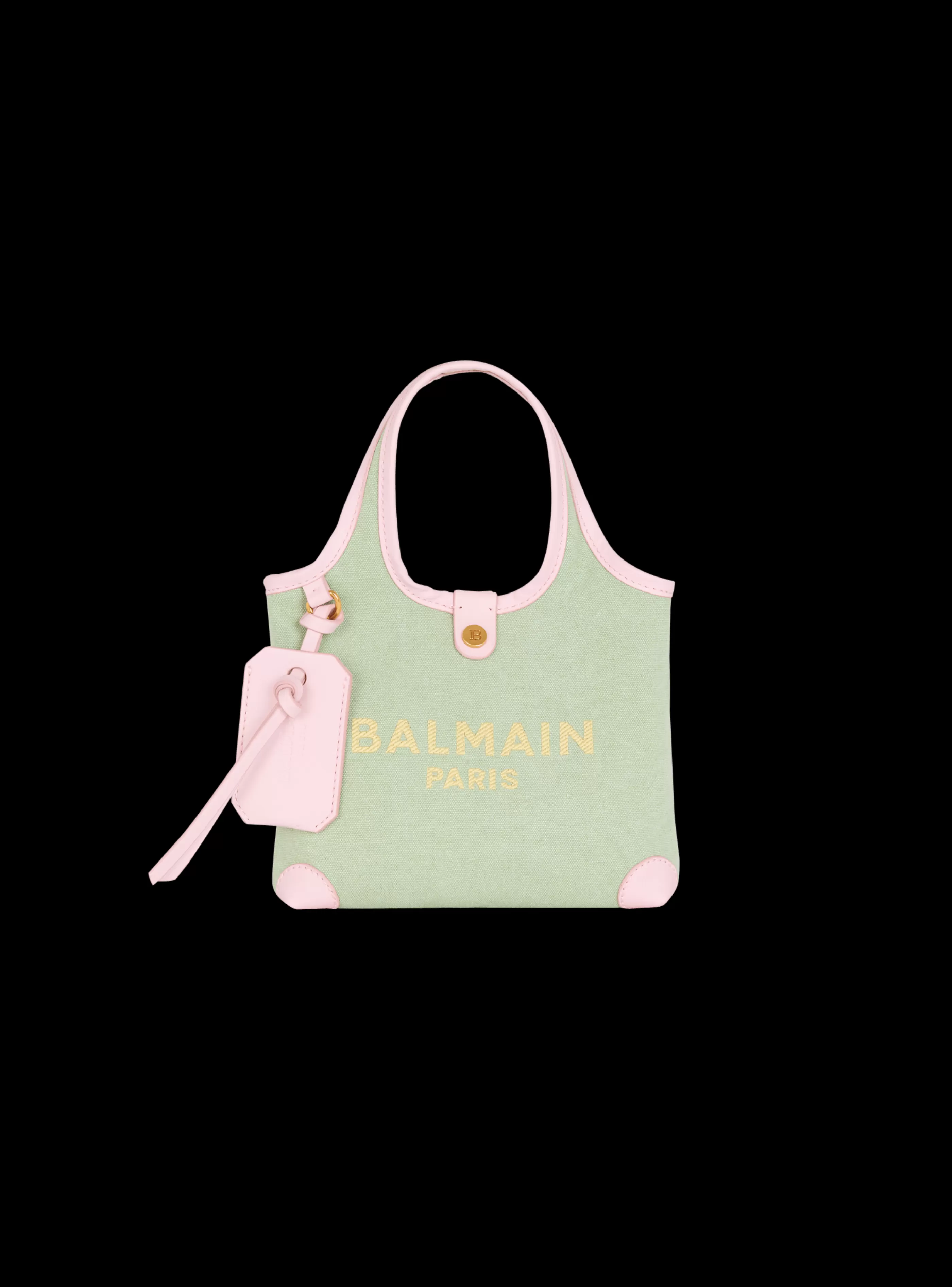 Balmain Borse Mini | Borse A Tracolla-Mini Canvas And Leather B-Army Grocery Bag green