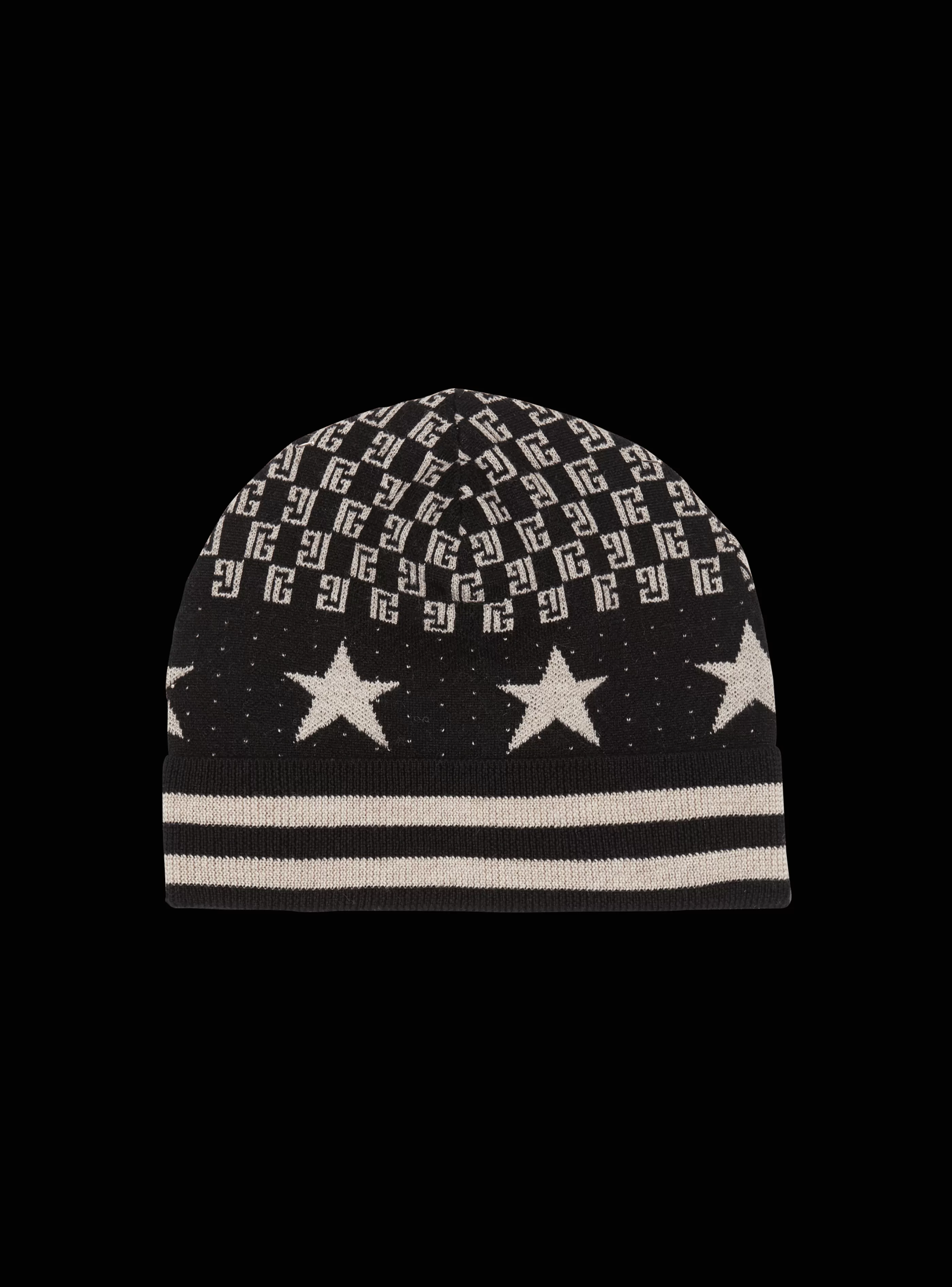 Balmain Cappelli-Mini Monogram And Stars Beanie black