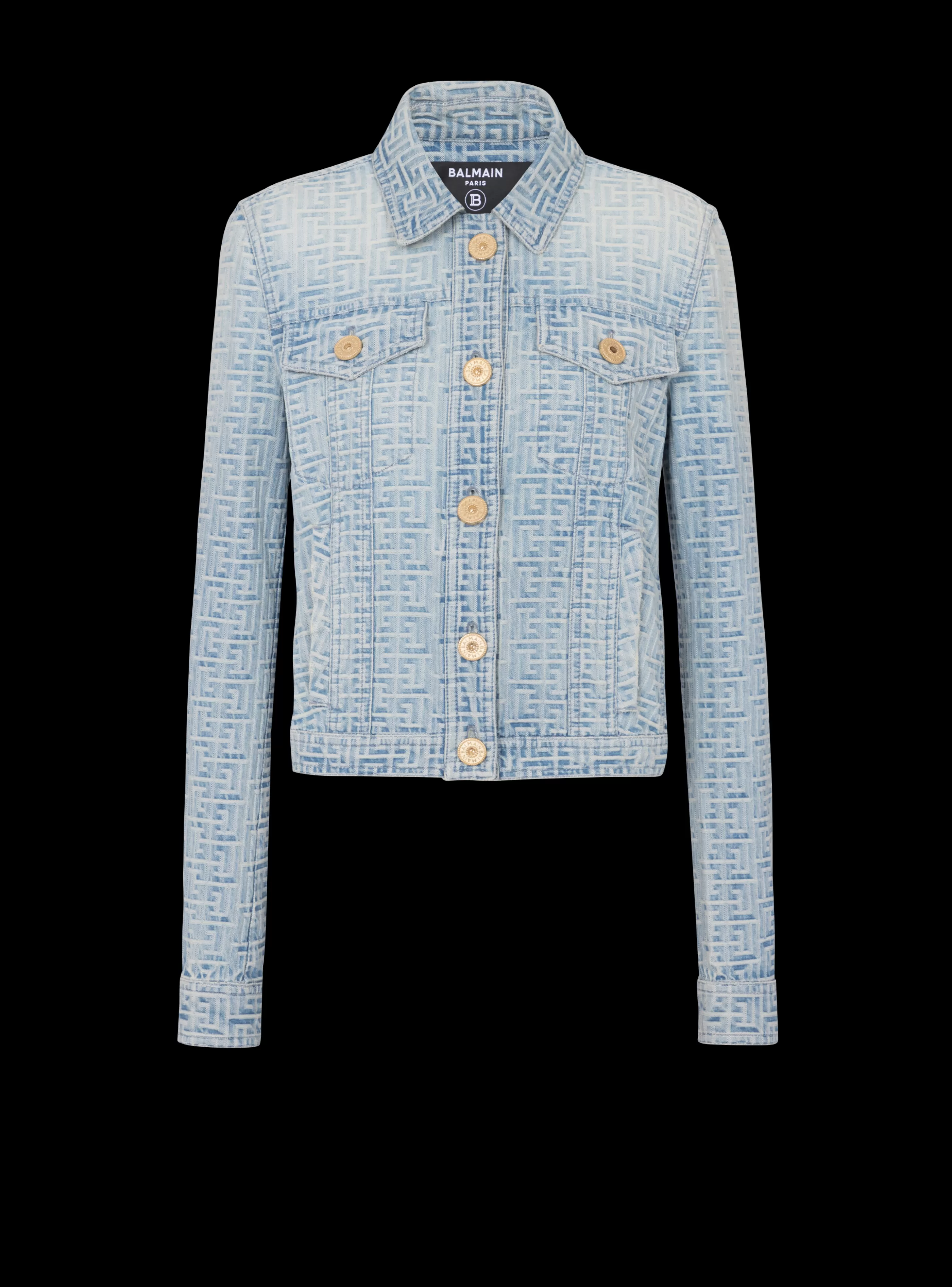 Balmain Denim | Giacche E Blazer-Monogrammed Denim Jacket blue