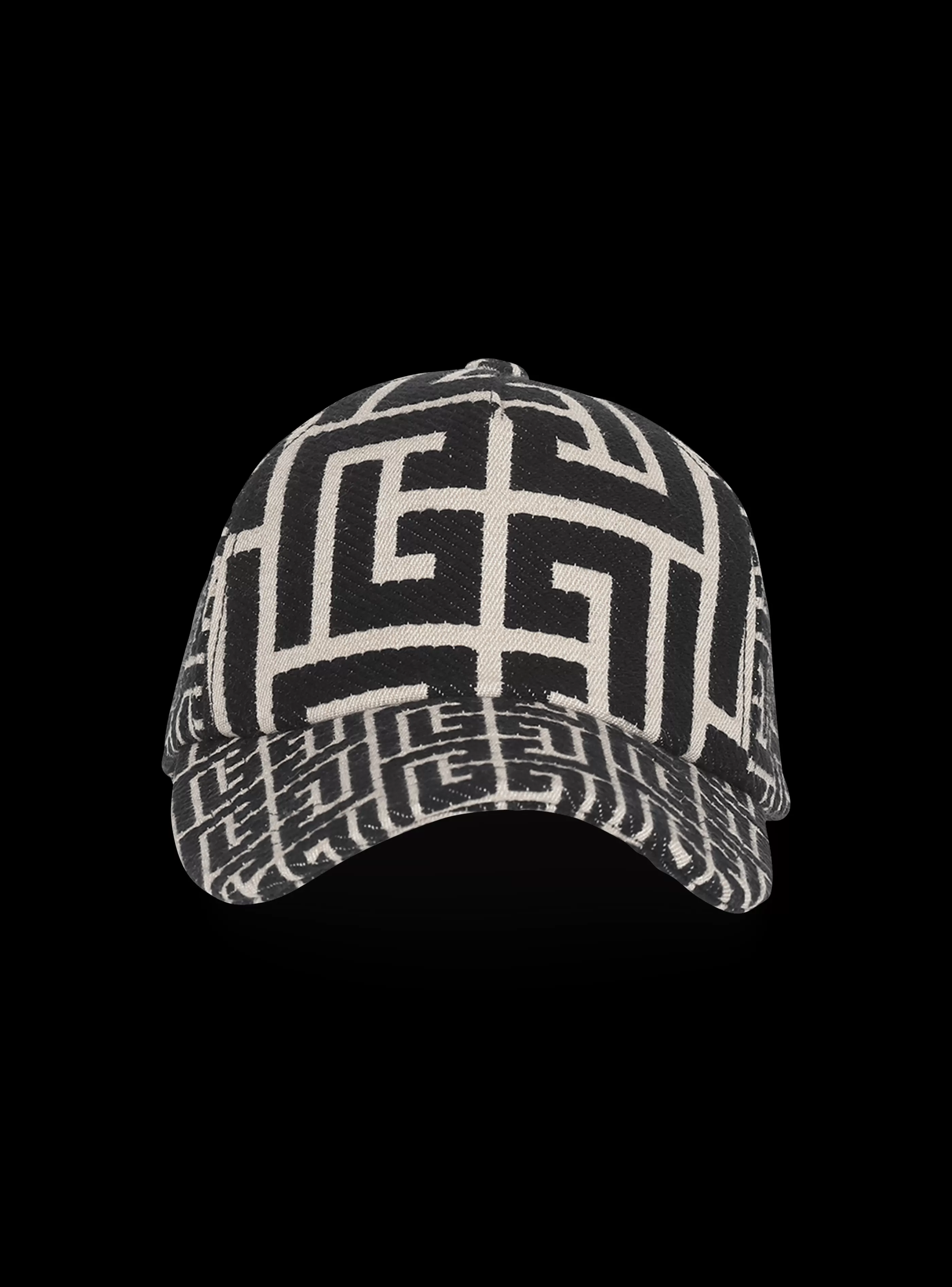 Balmain Cappelli-Monogrammed Jacquard Cap black