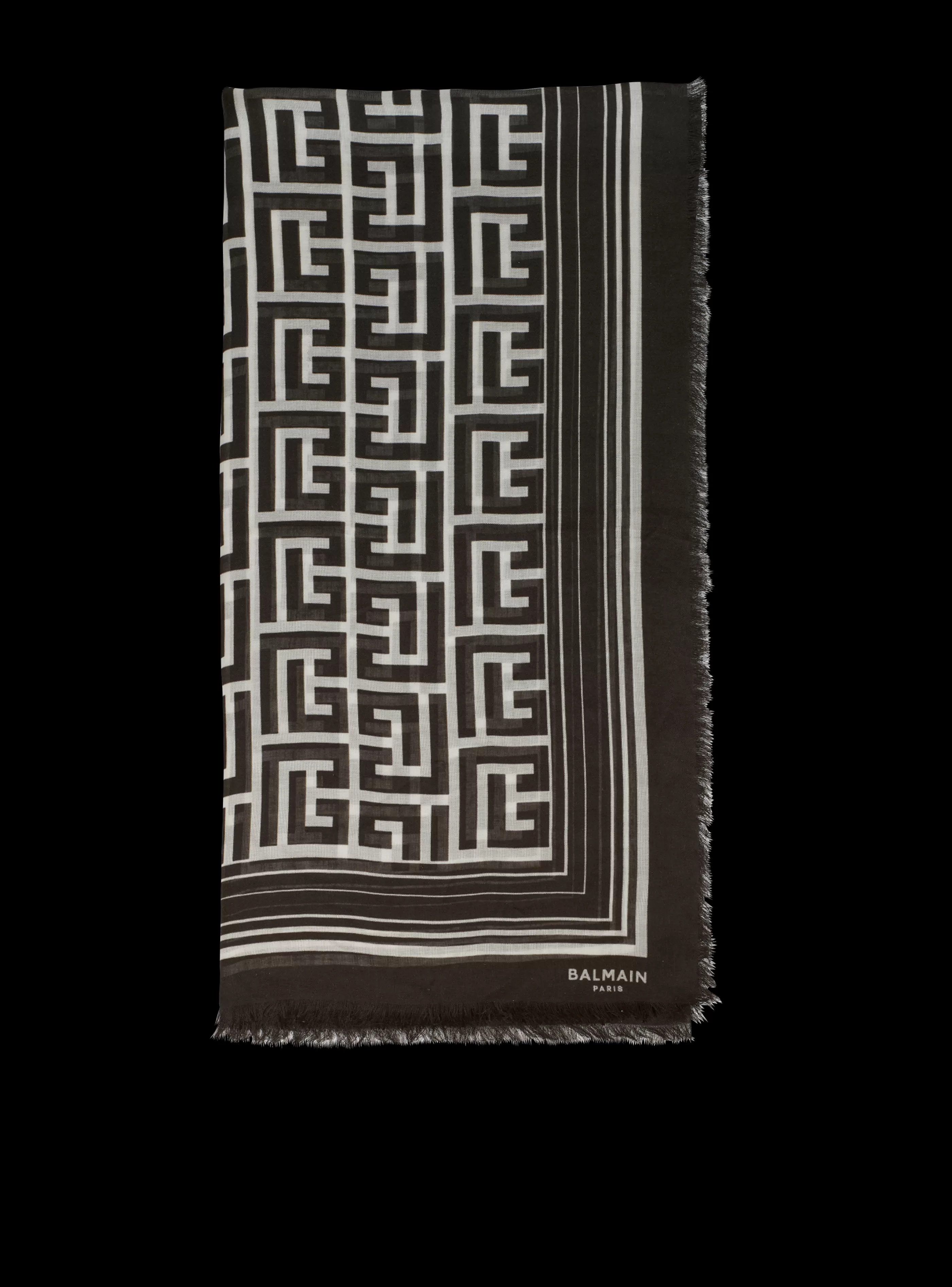 Balmain Sciarpe-Monogrammed Scarf black