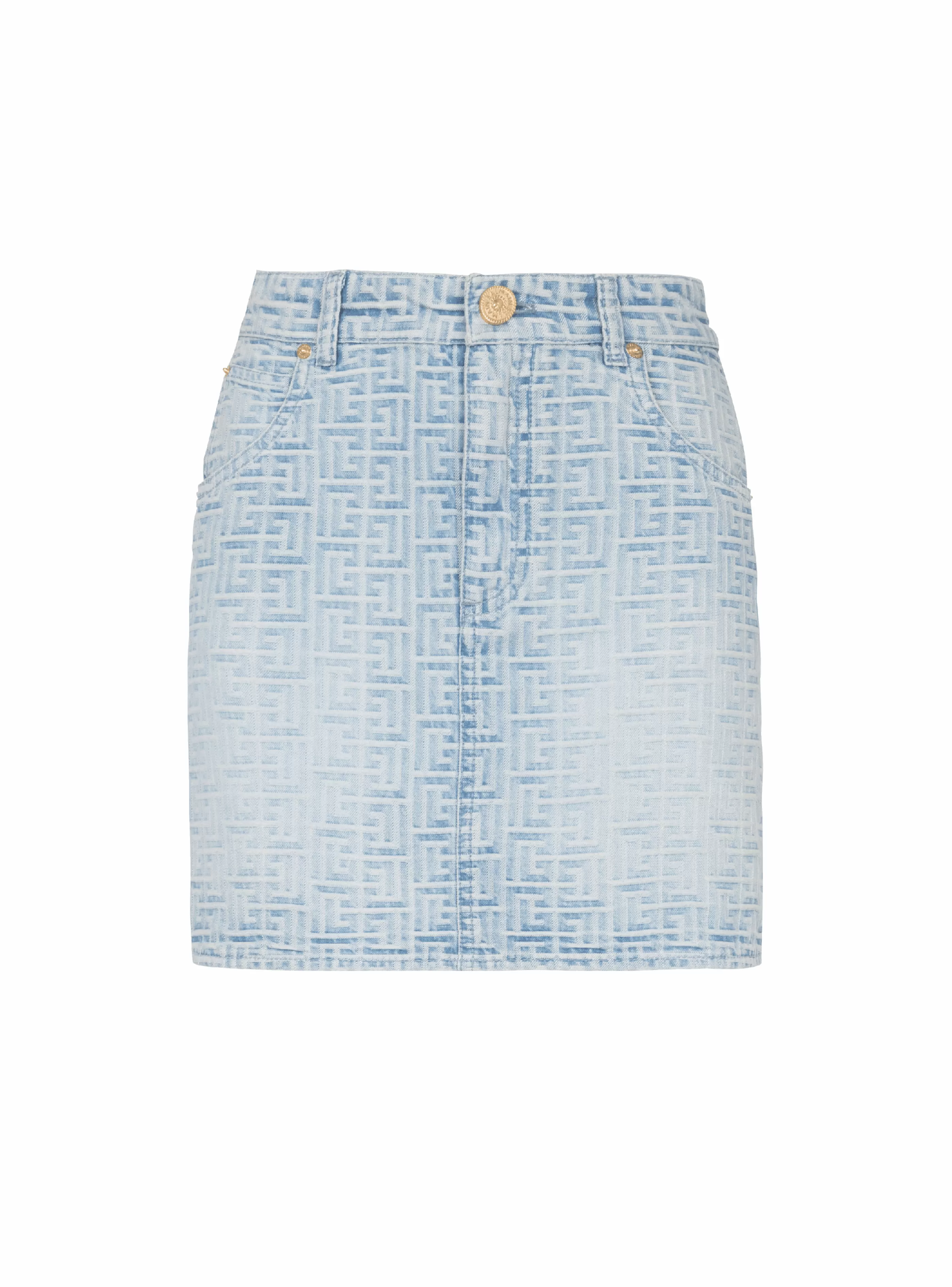 Balmain Denim | Gonne-Monogrammed Short Denim Skirt blue