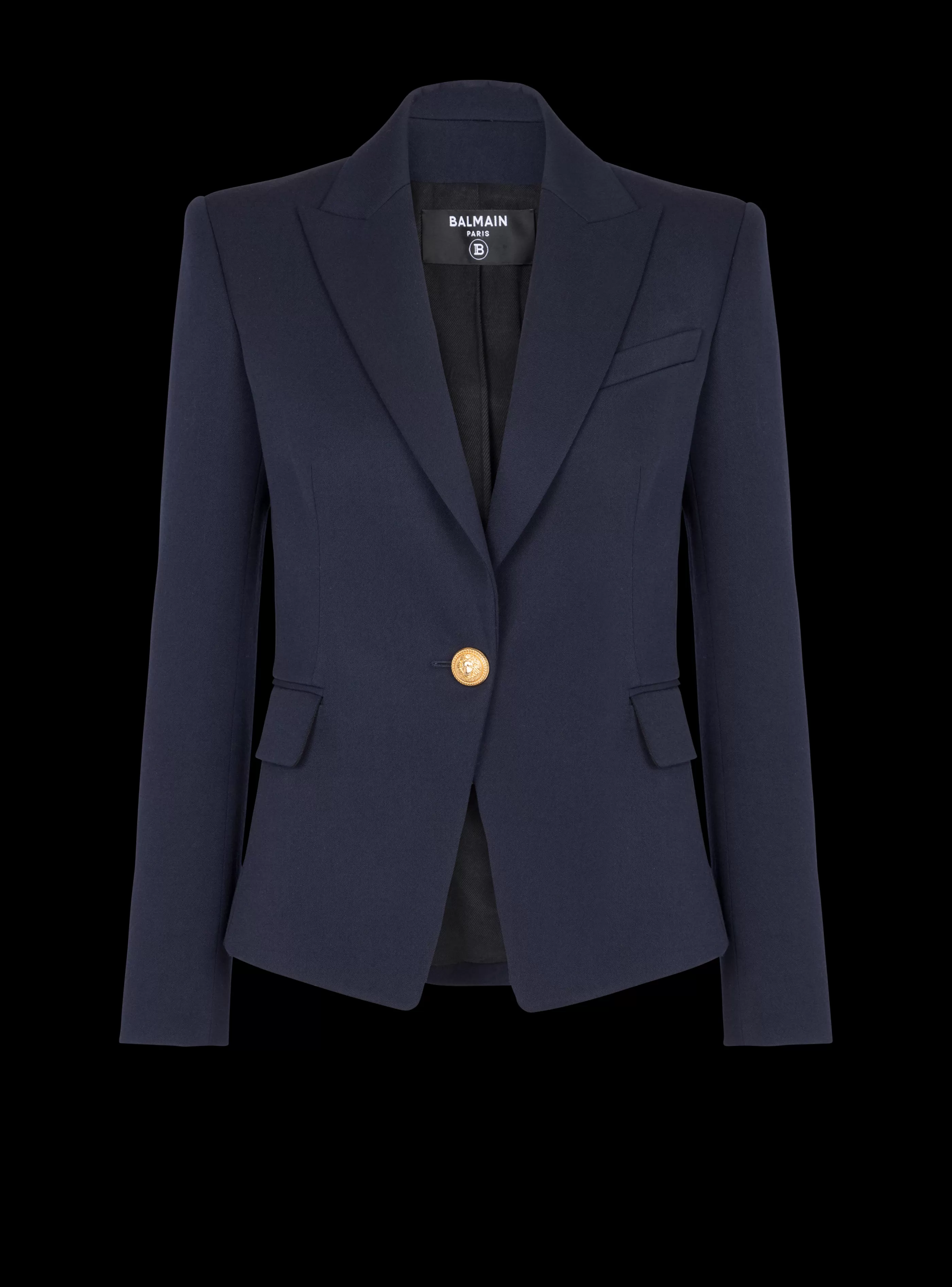 Balmain Giacche E Blazer-One-button Wool Blazer navy