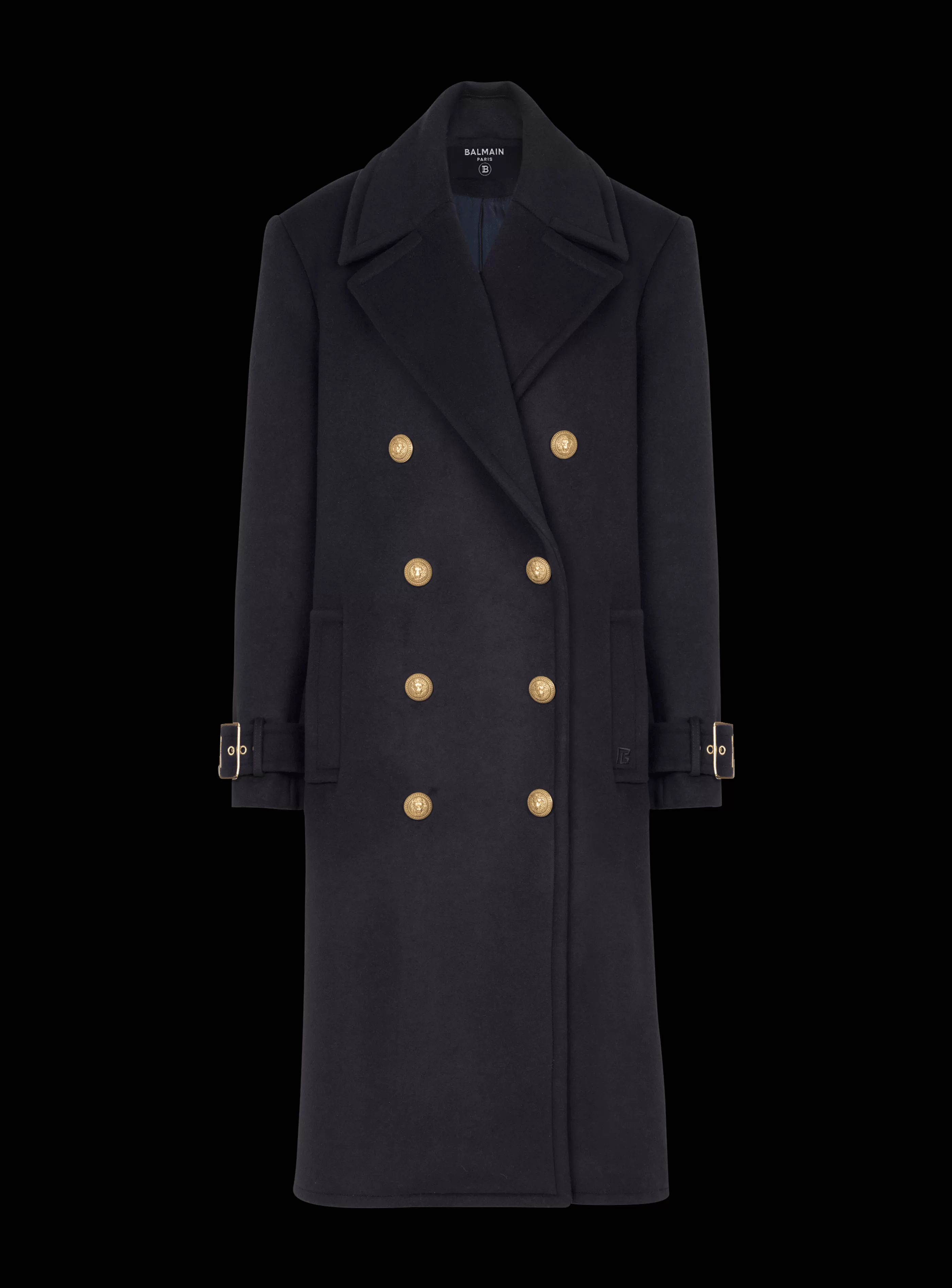 Balmain Capispalla-Oversized Double-breasted Coat navy