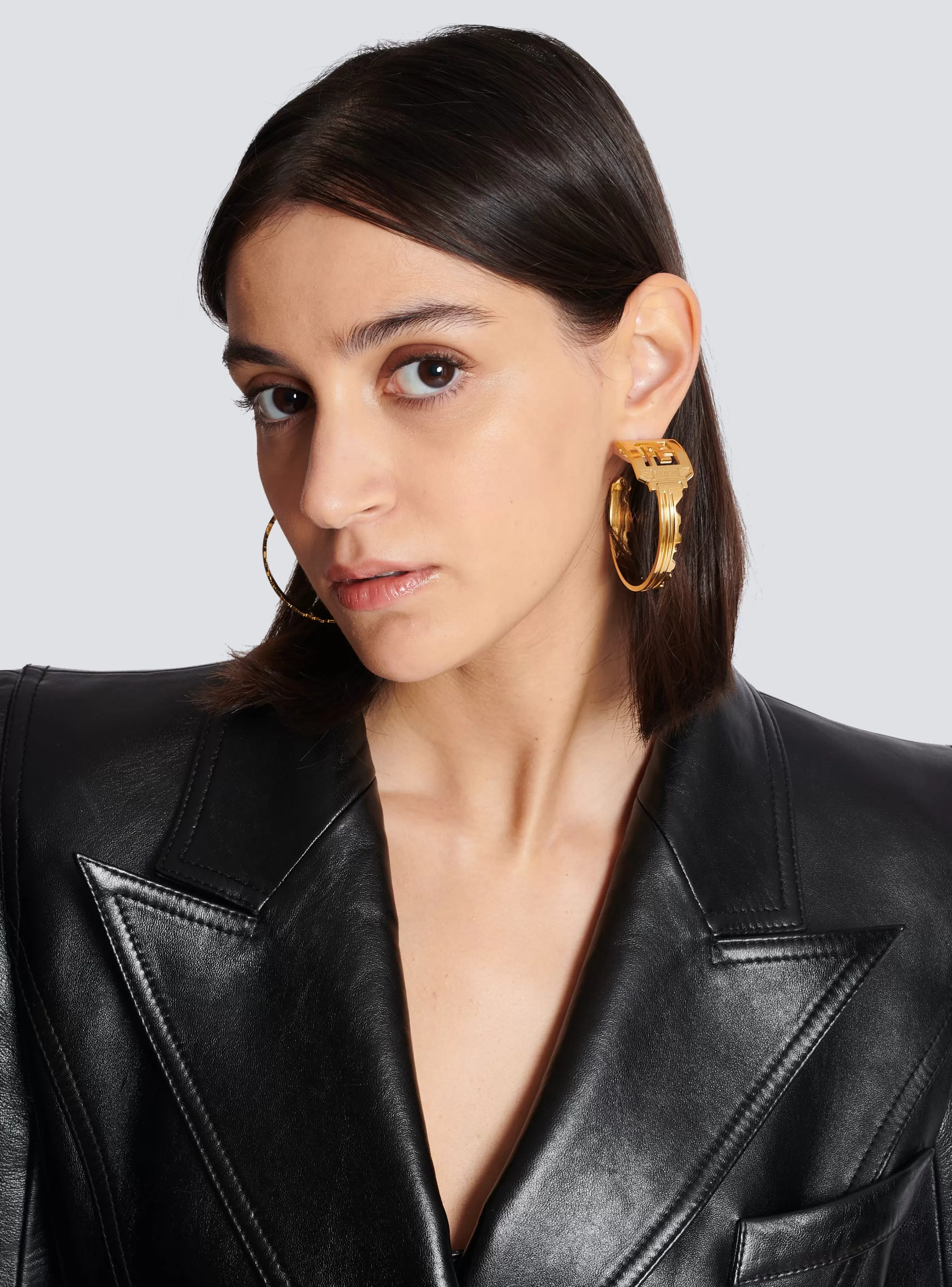 Balmain Gioielli Moda-PB Key Creole Earrings gold