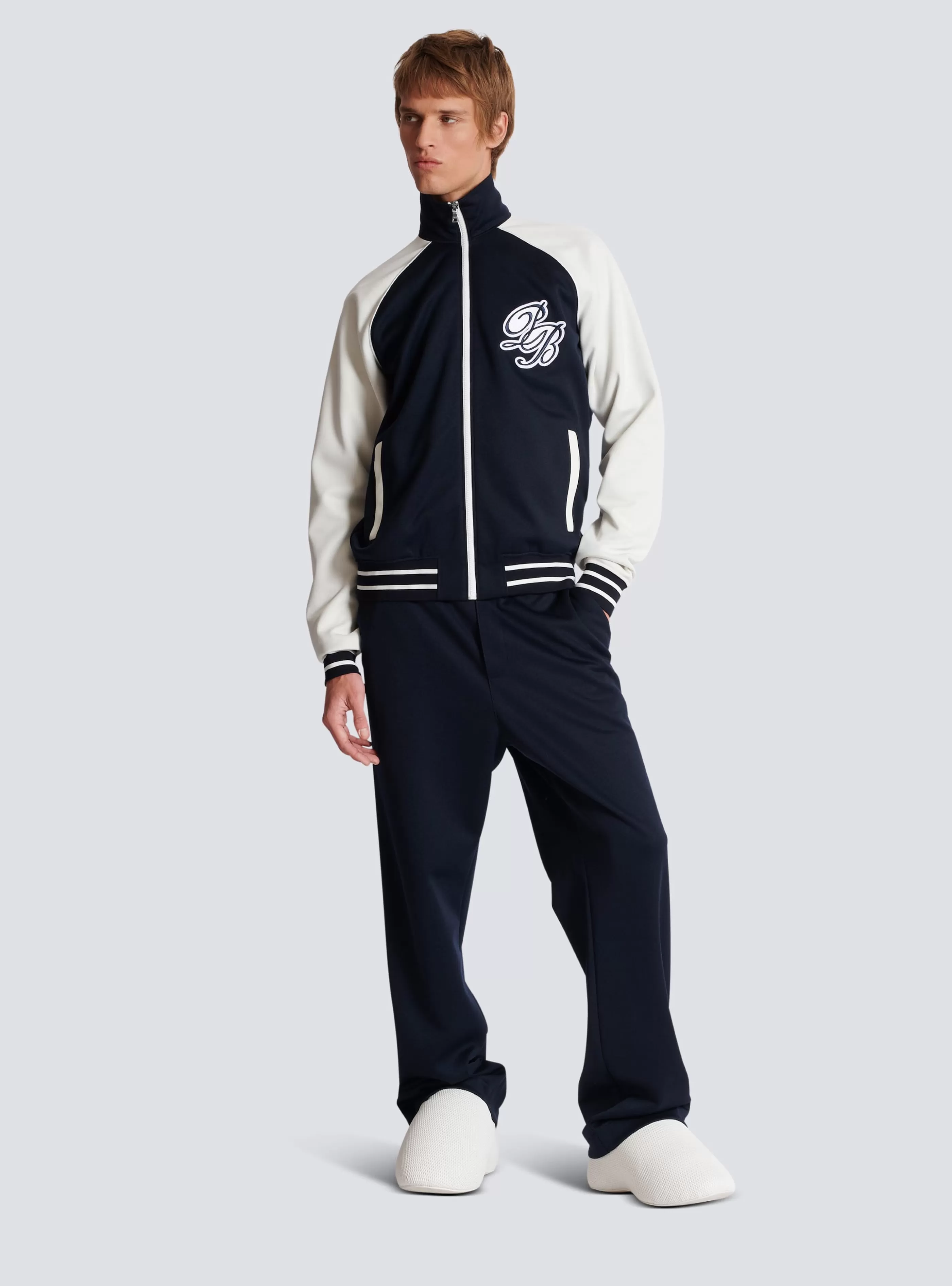 Balmain Capispalla-PB Signature Track Jacket navy