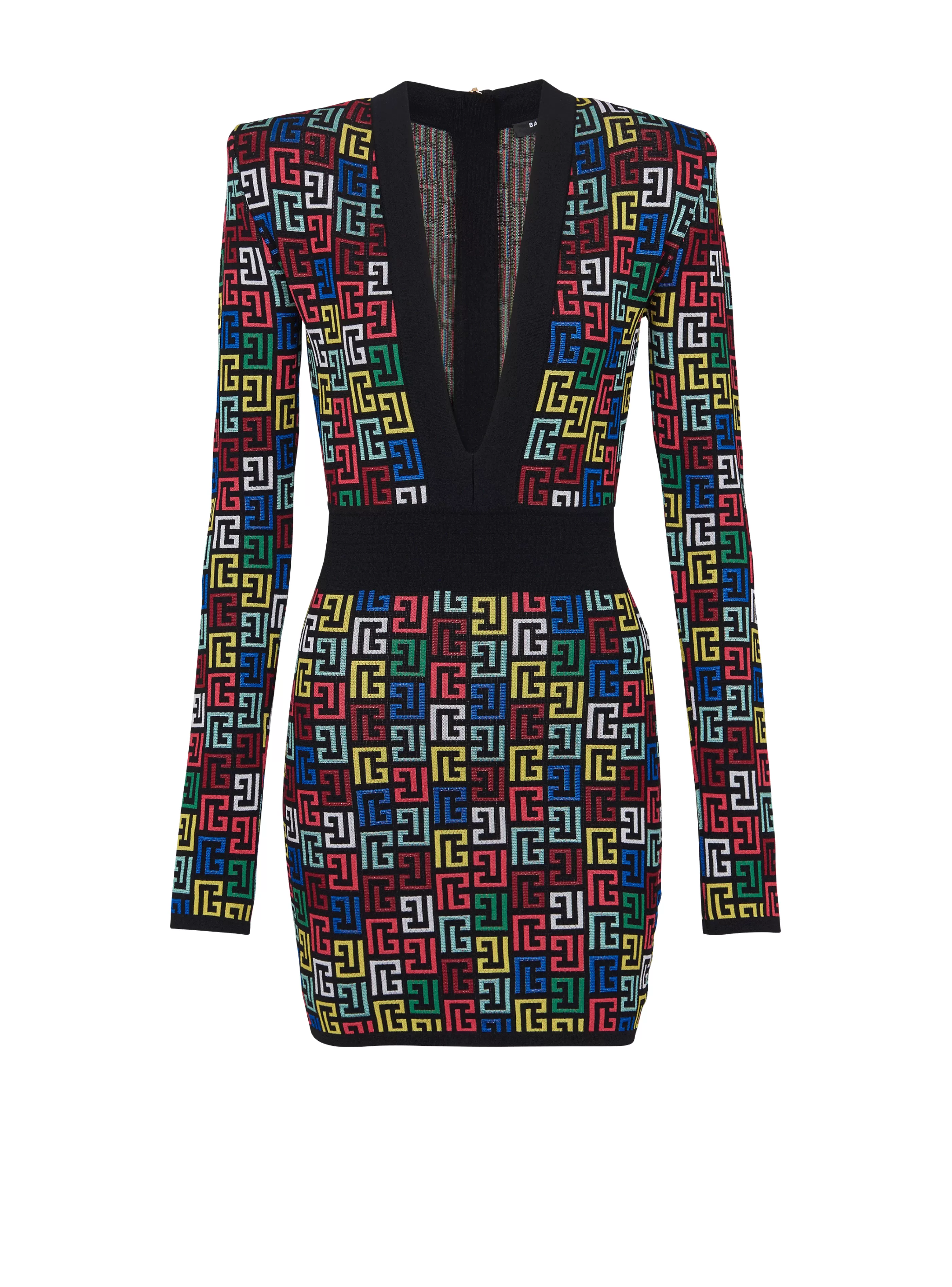 Balmain Abiti-Pop Monogram Knit Dress multicolor