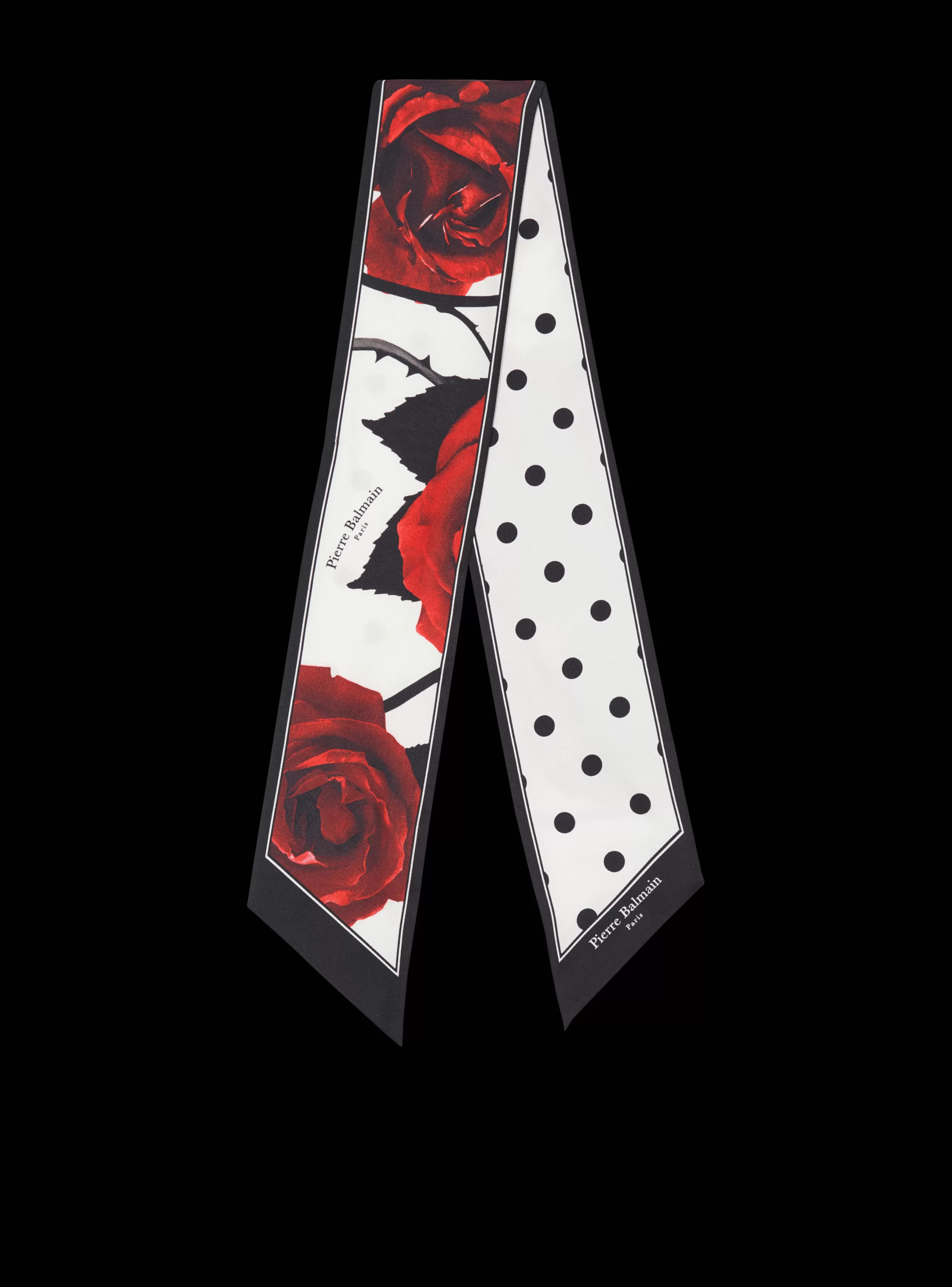 Balmain Sciarpe- Roses And Polka Dots Printed Bandana red