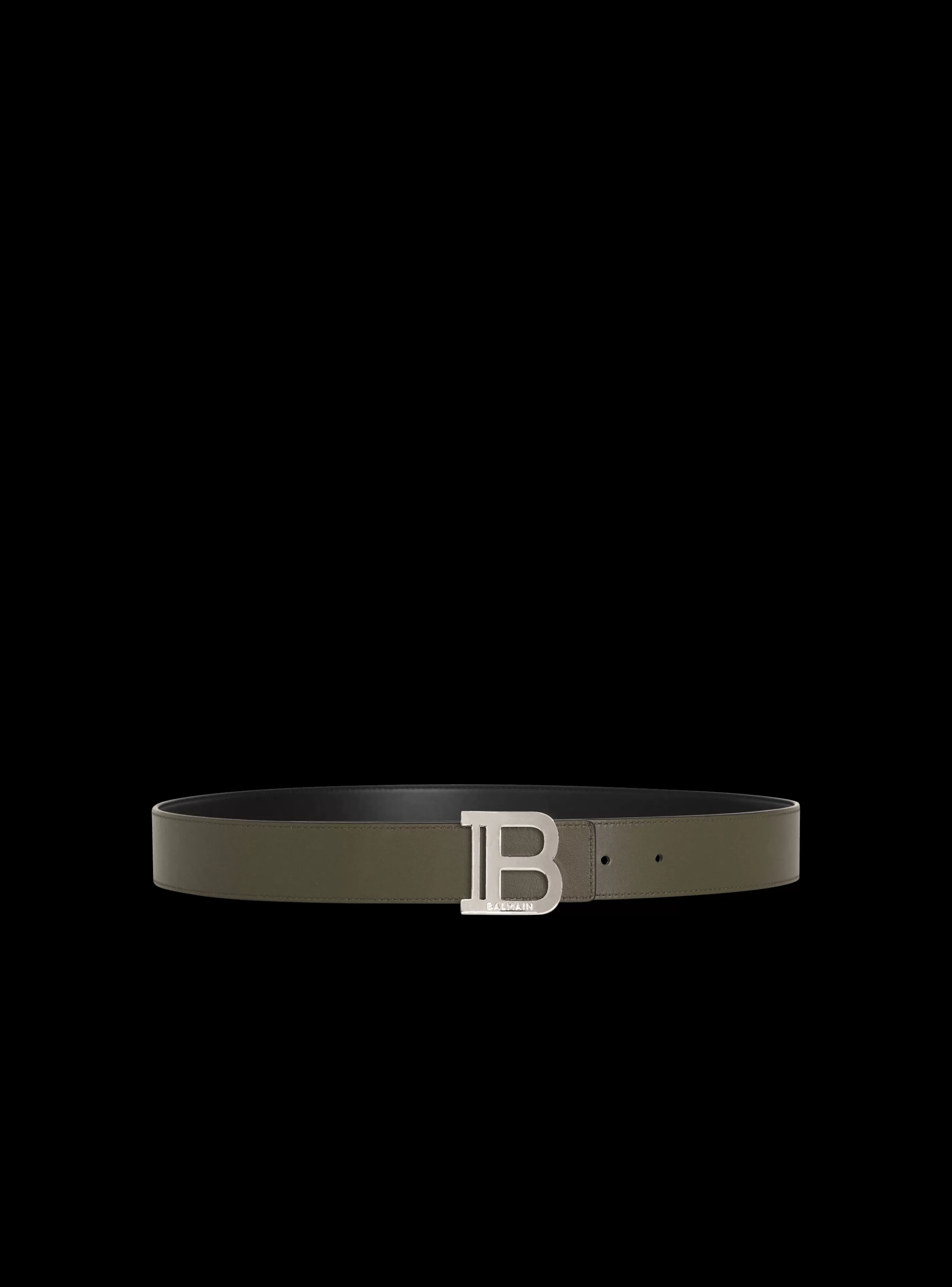 Balmain Cinture-Reversible Leather B-Belt black