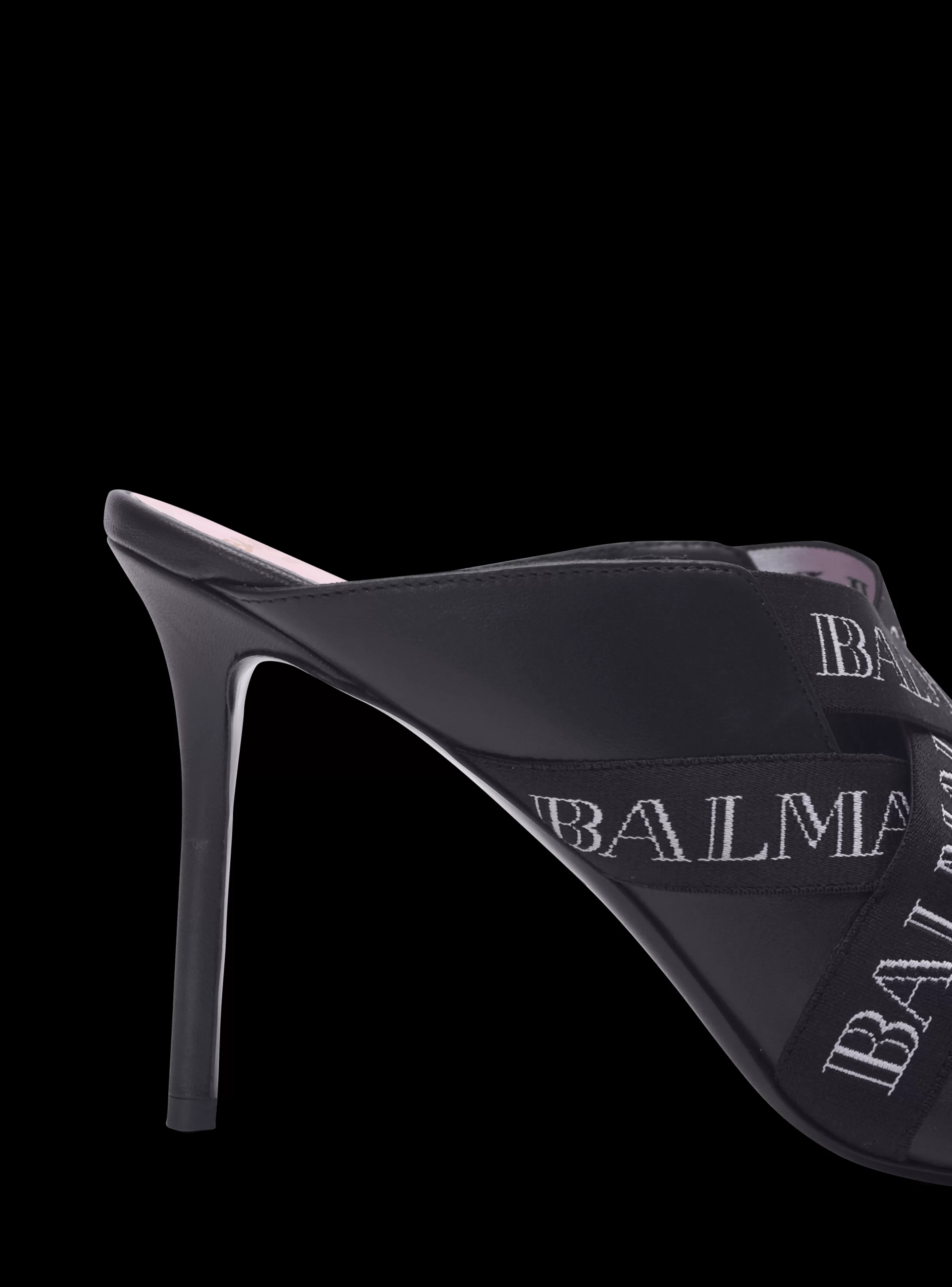 Balmain Scarpe Col Tacco Alto-Ruby Mules With Vintage Straps black