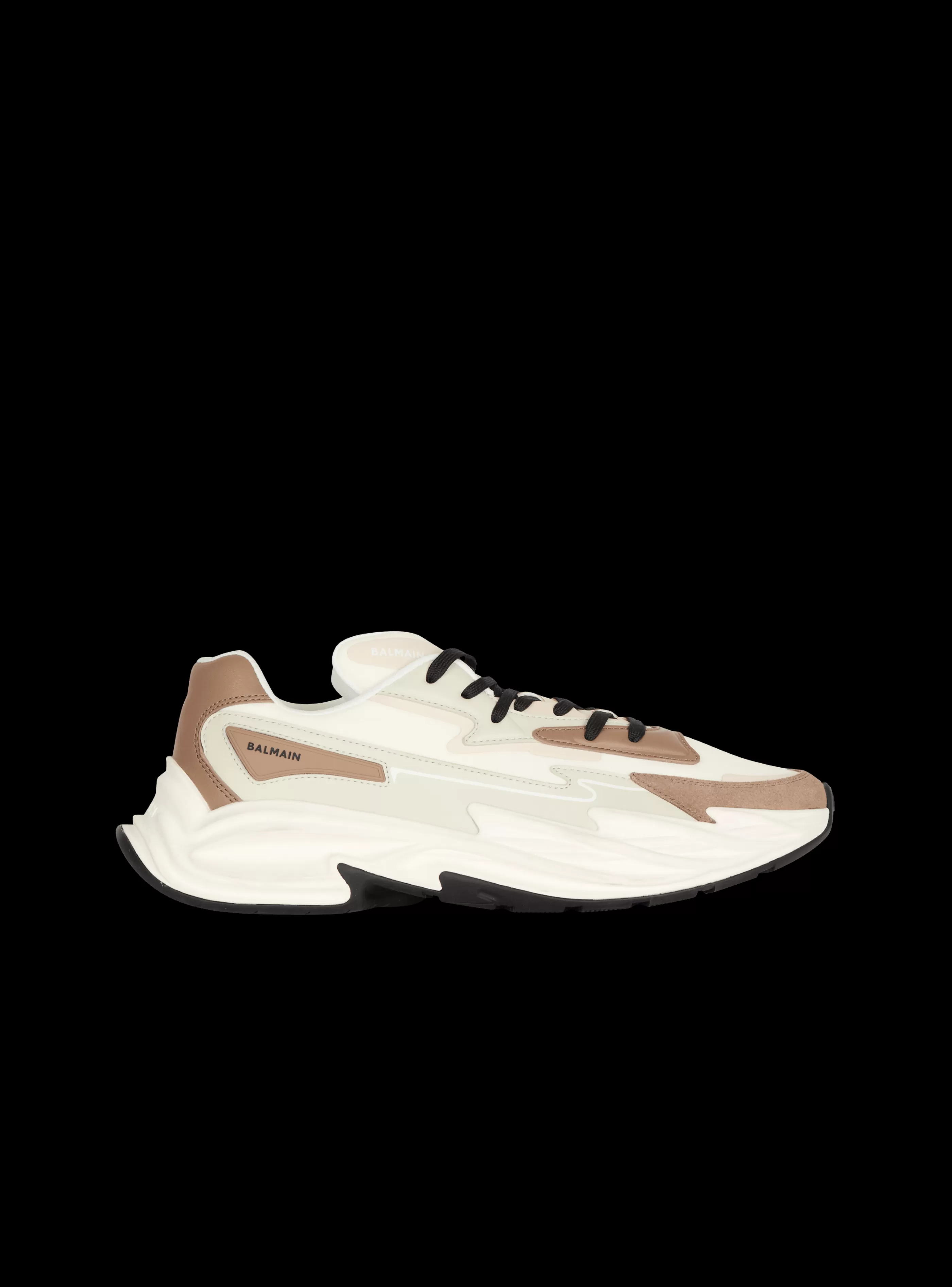 Balmain Uomo | Sneakers-Run-Row Leather And Nylon Trainers white