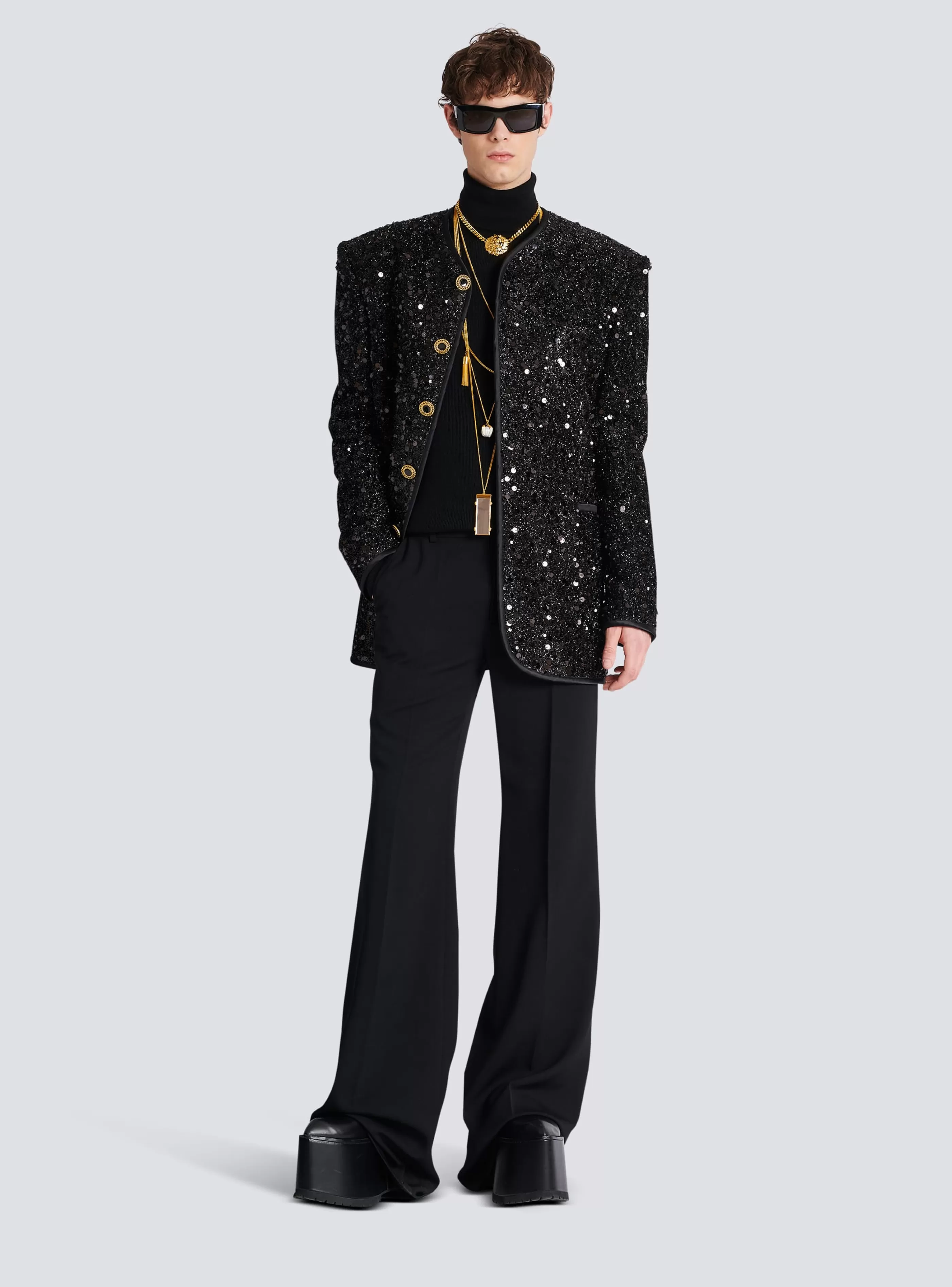 Balmain Giacche E Blazers | Giacche E Blazer-Sequinned Lurex Jacket black