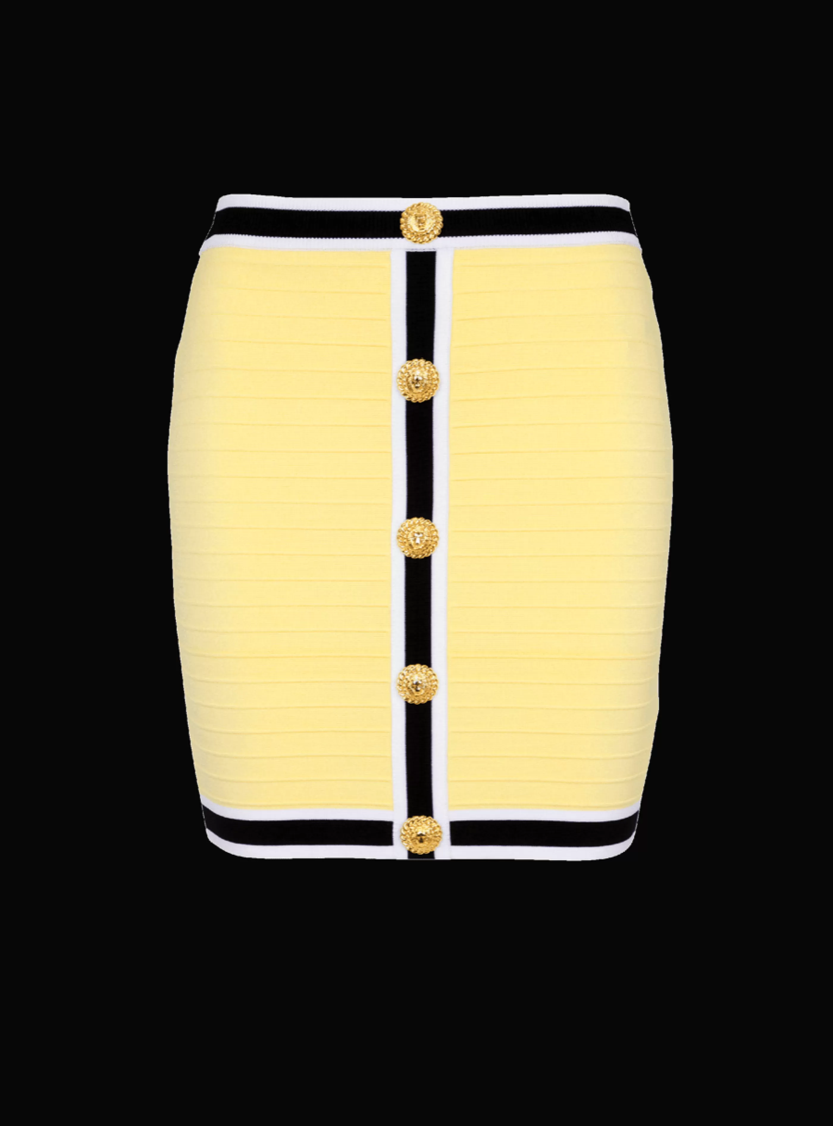 Balmain Gonne | Maglieria-Short Knit Skirt With Buttons yellow