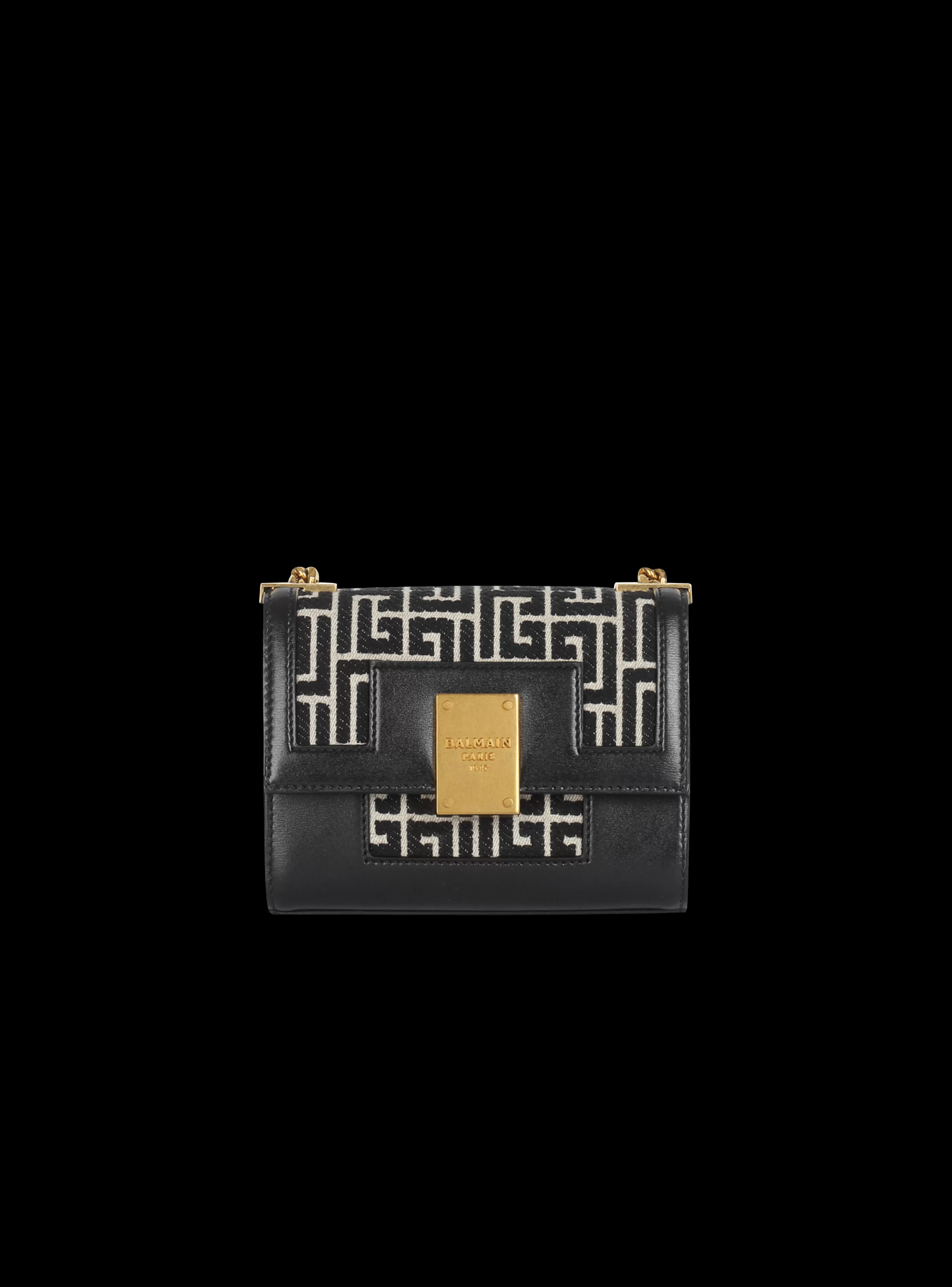 Balmain Borse Mini | Borse A Tracolla-Small-sized Bicolor Jacquard 1945 Bag black