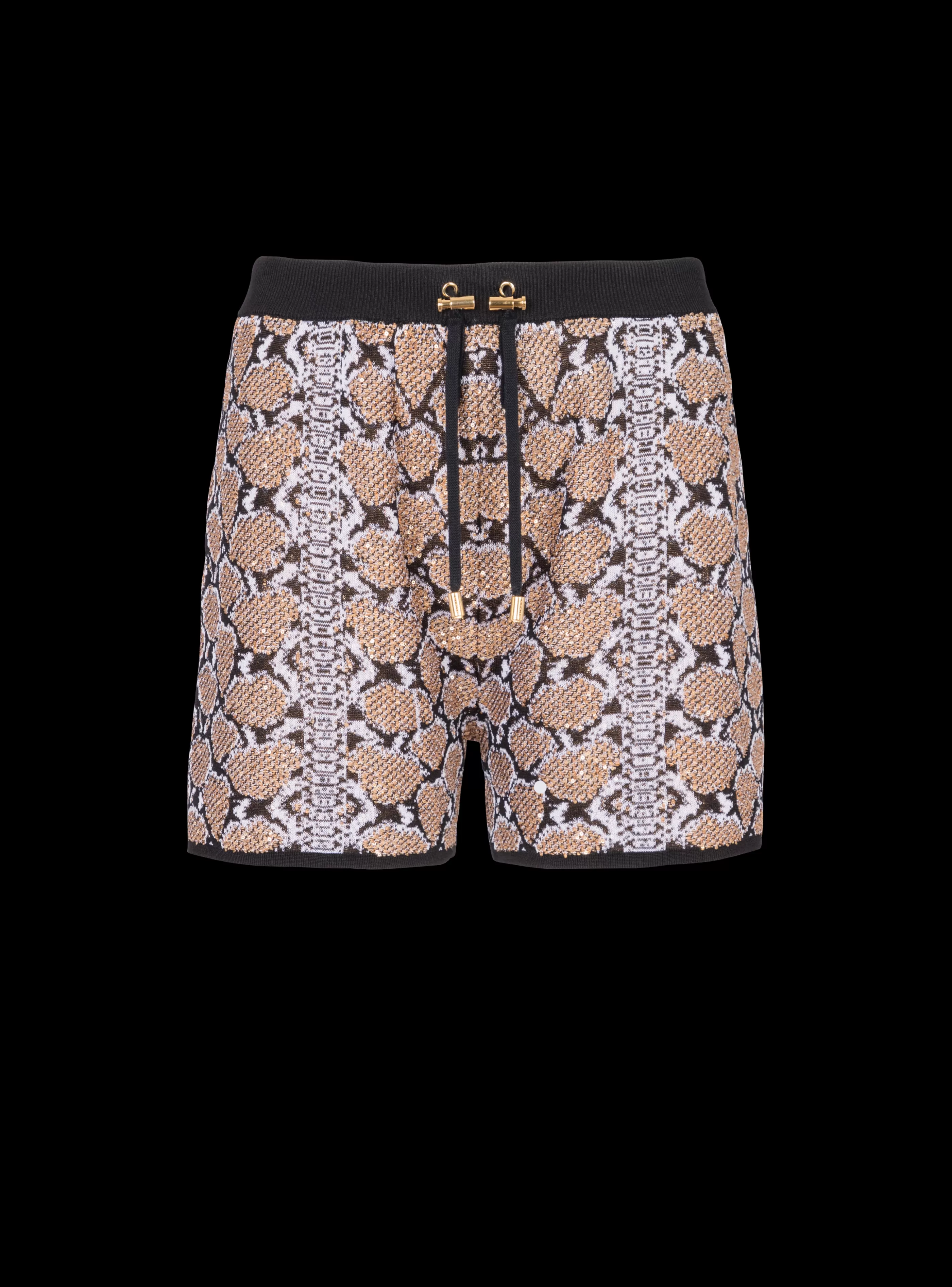 Balmain Pantaloni E Pantaloncini | Maglieria-Snakeskin Knit Shorts brown