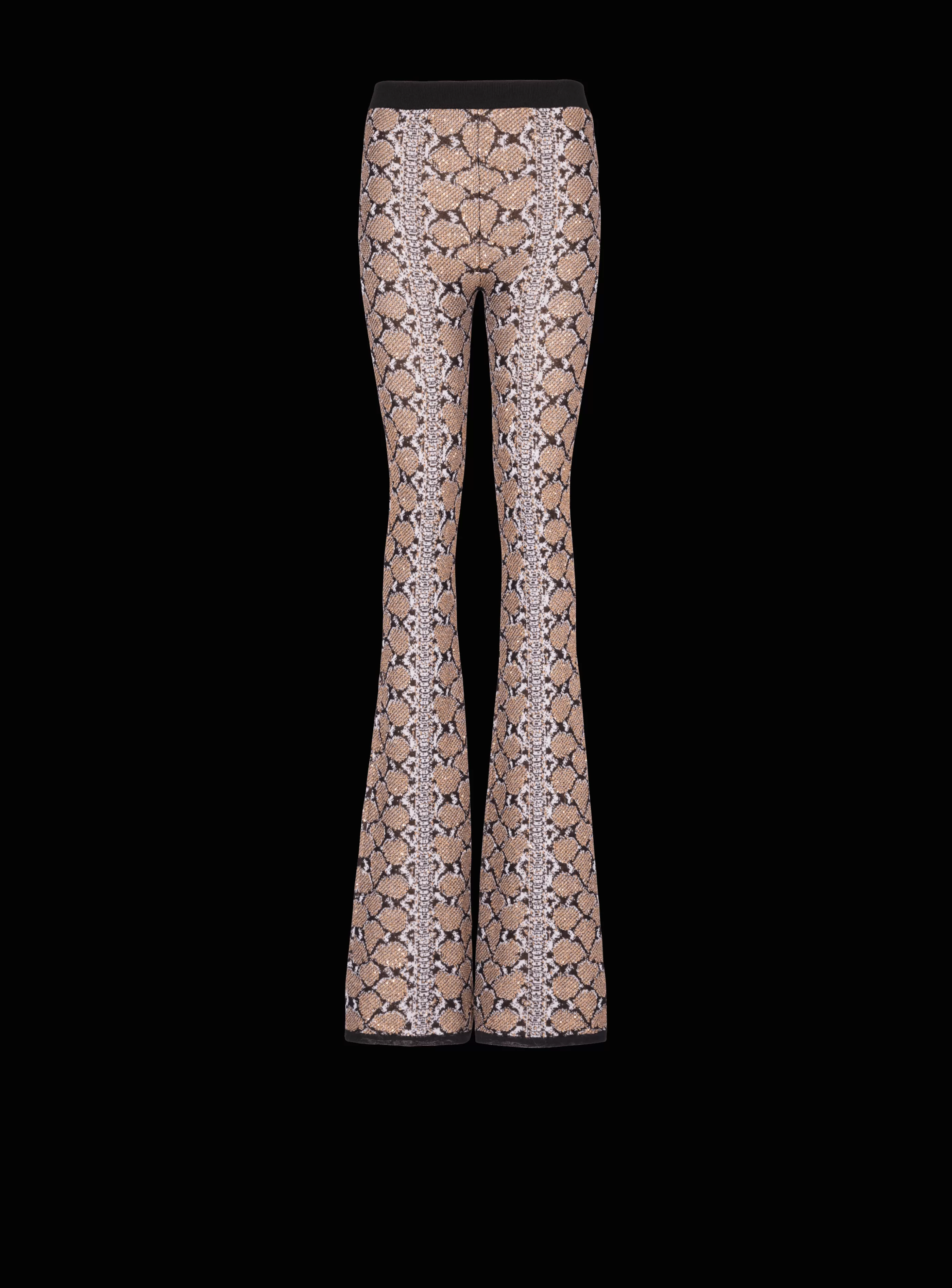 Balmain Pantaloni E Pantaloncini | Maglieria-Snakeskin Knit Trousers brown