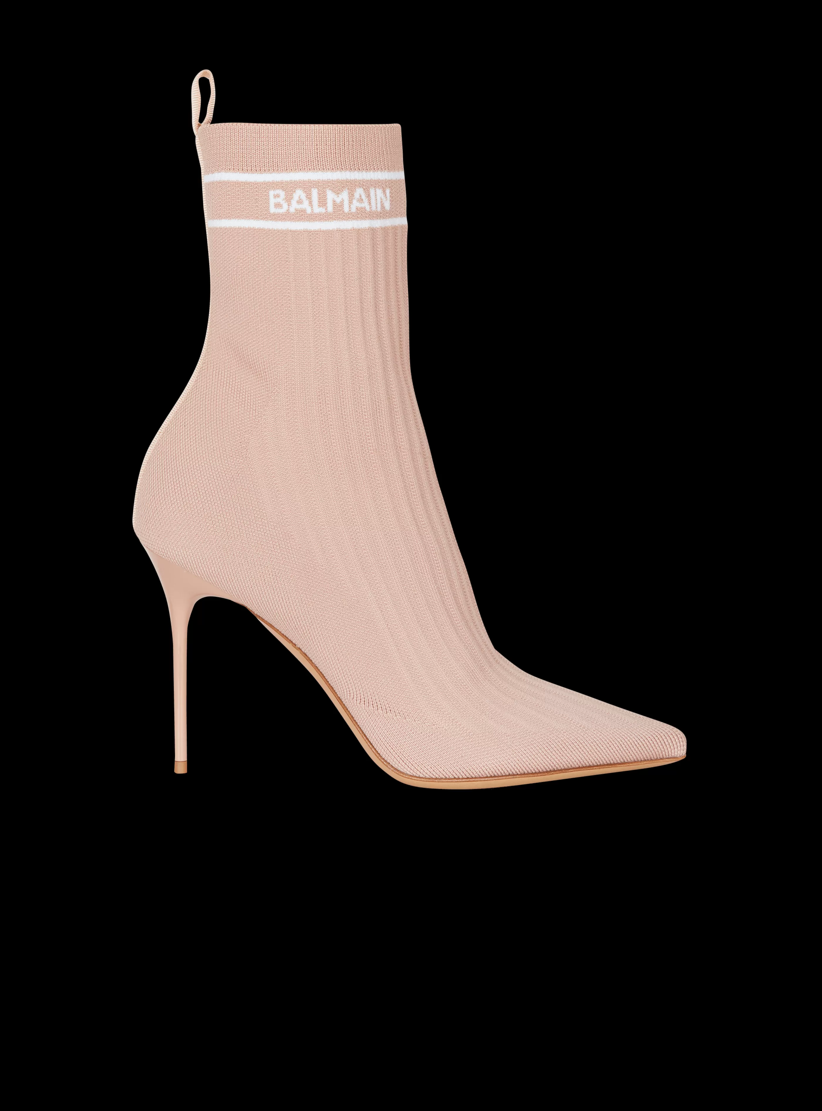 Balmain Stivali-Stretch Knit Skye Ankle Boots beige