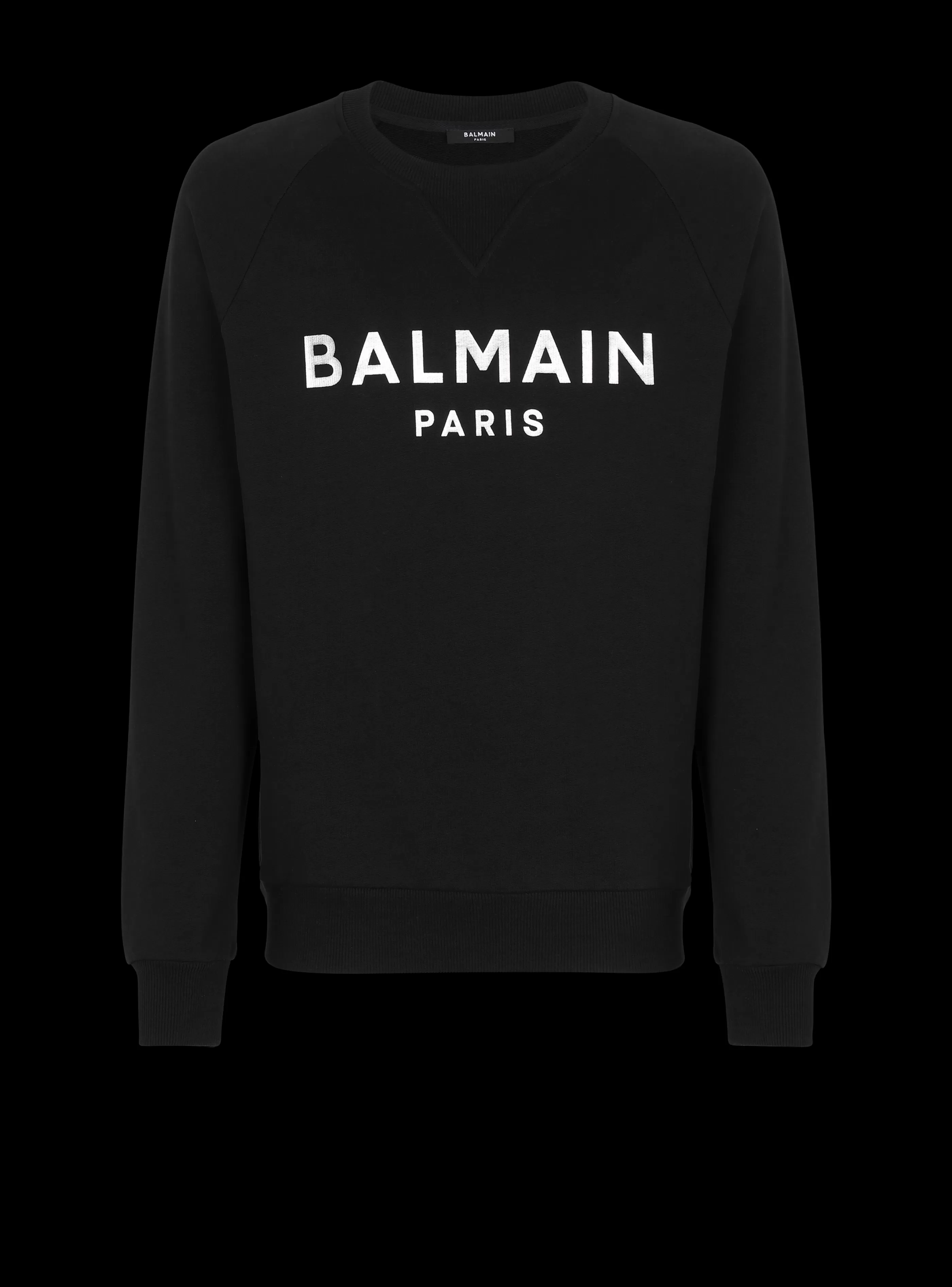 Balmain Abbigliamento Sportivo | Felpe-Sweatshirt In Eco-responsible Cotton With Metallic Logo Print black