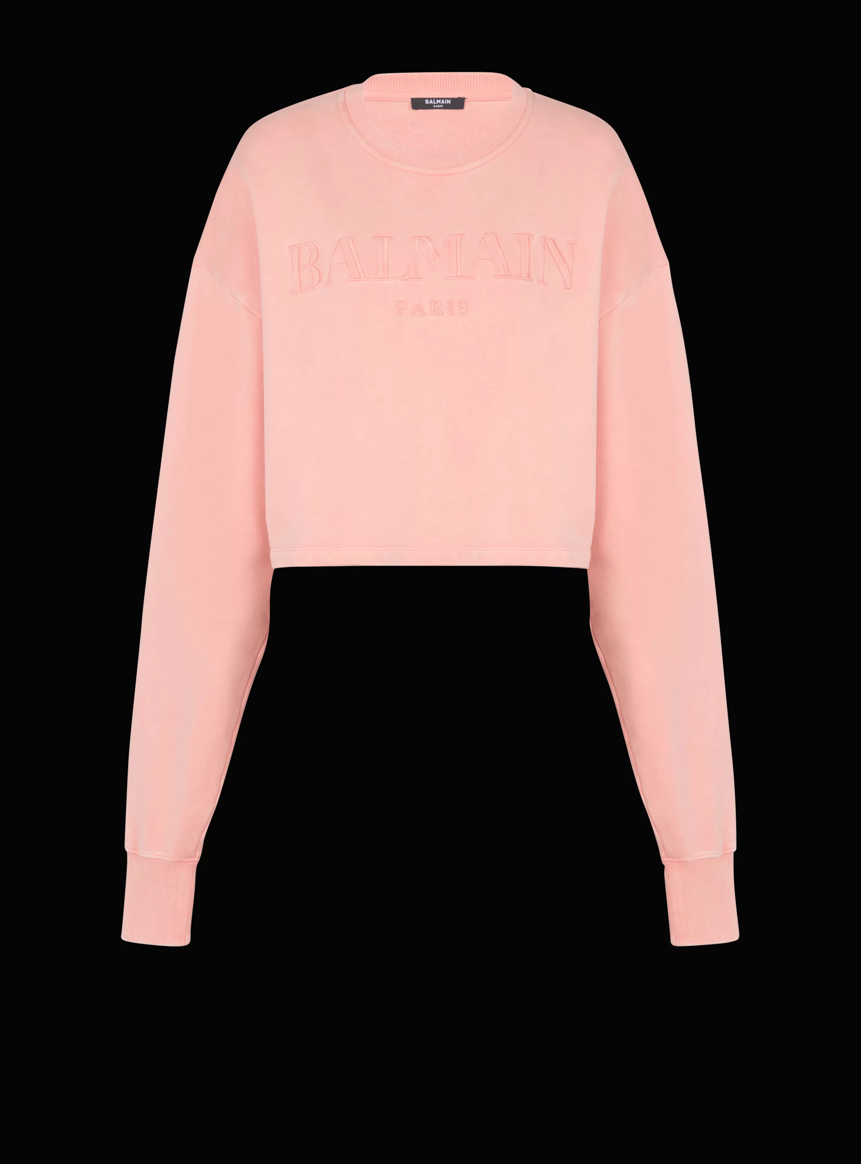Balmain Felpe-Sweatshirt With Vintage Embroidery pink
