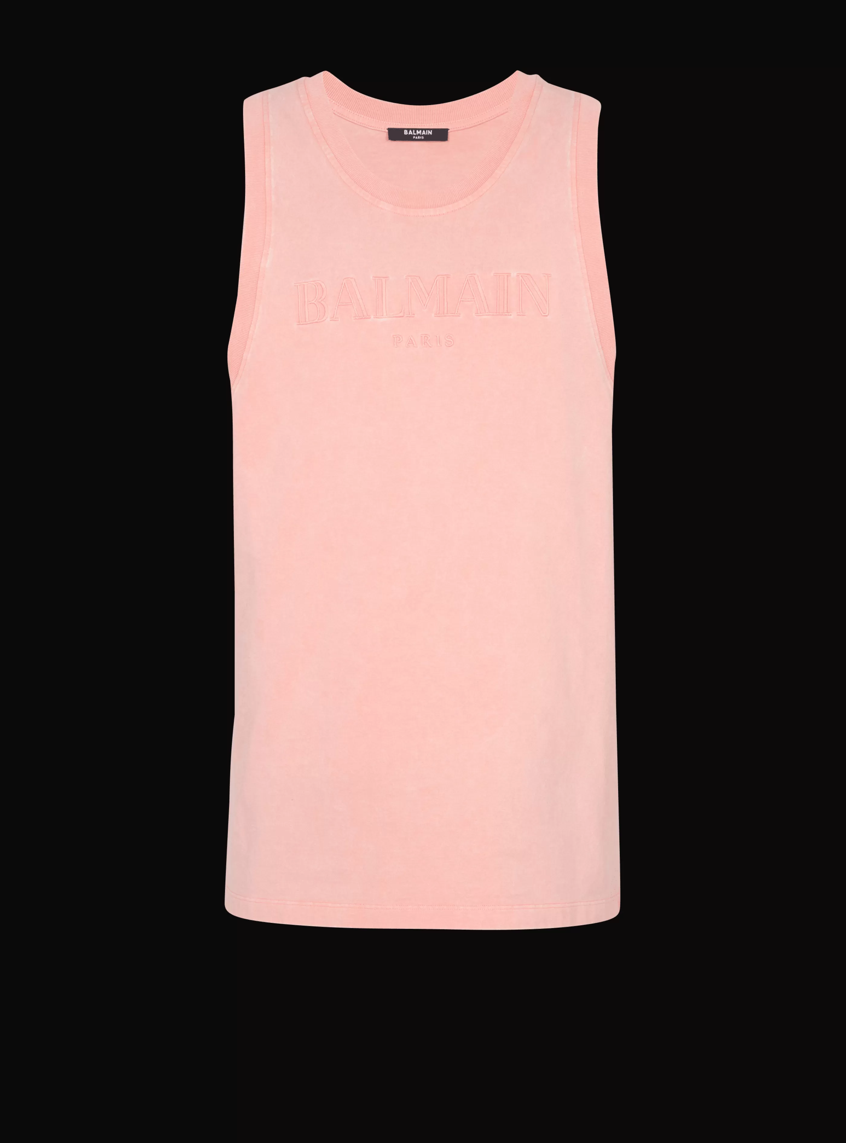 Balmain Abbigliamento Sportivo | T-Shirts-Tank Top With Vintage Embroidery pink