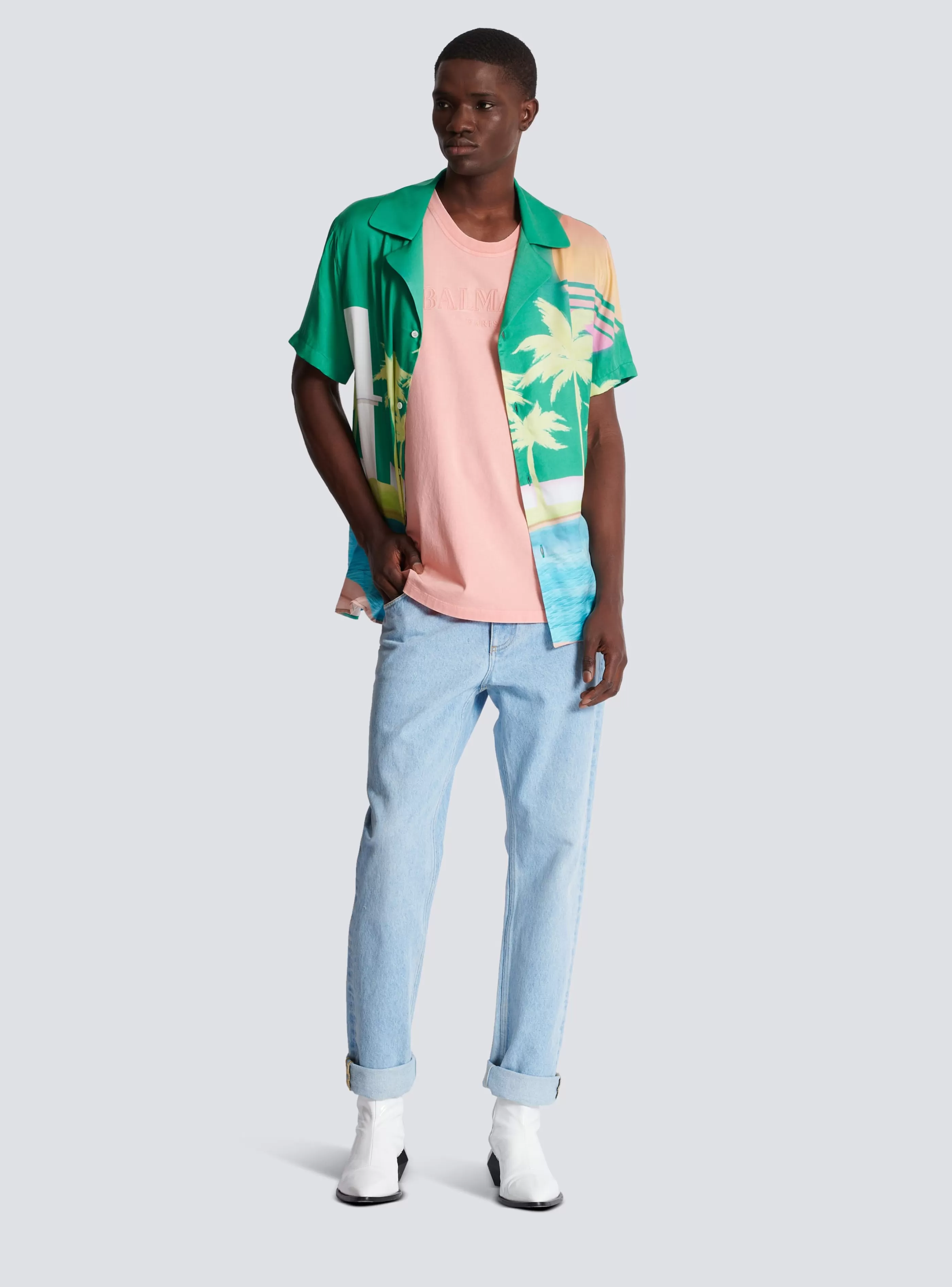Balmain Abbigliamento Sportivo | T-Shirts-Tank Top With Vintage Embroidery pink