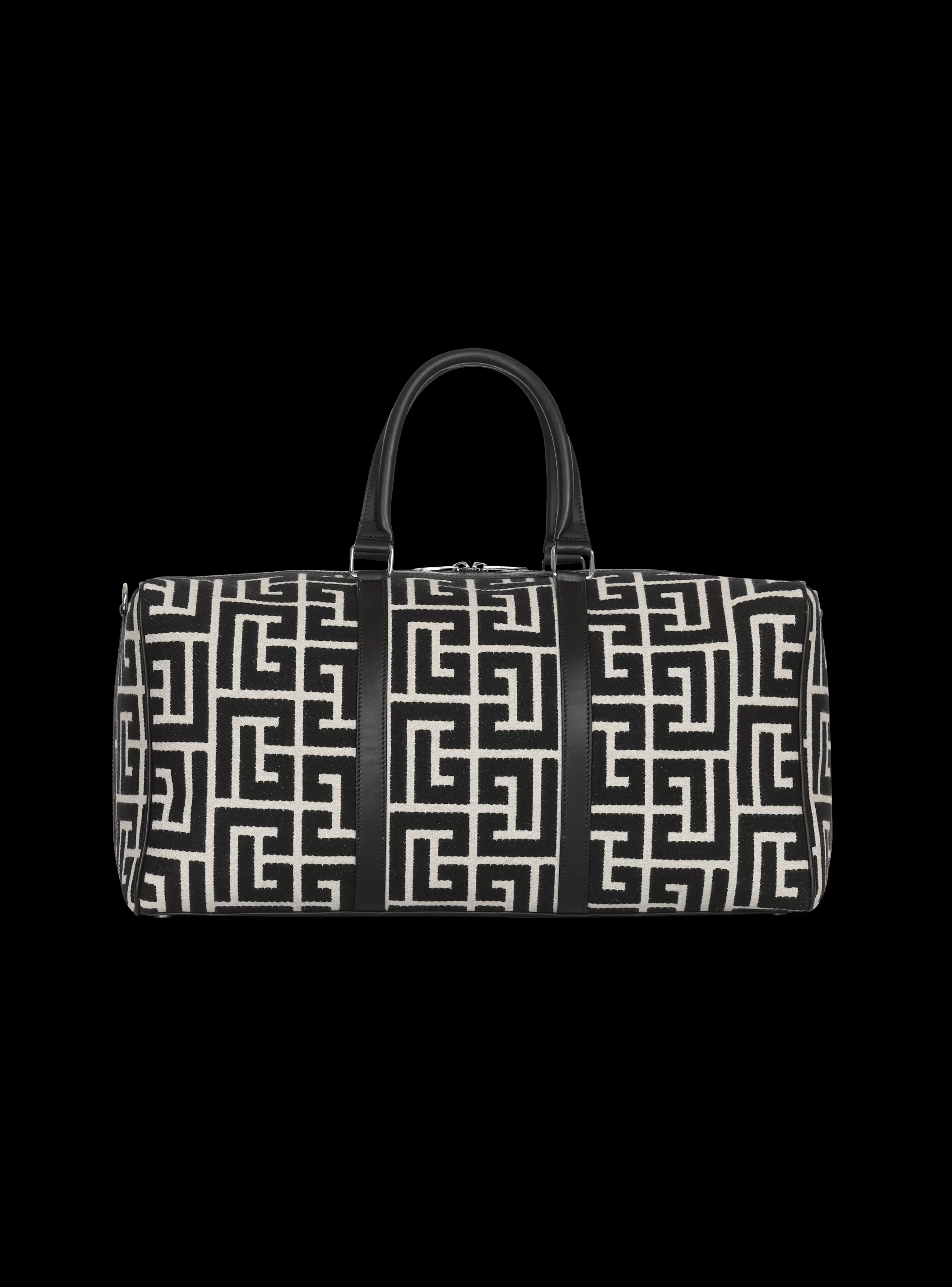 Balmain Borse E Zaini-Travel Bag With Jacquard Maxi Monogram black