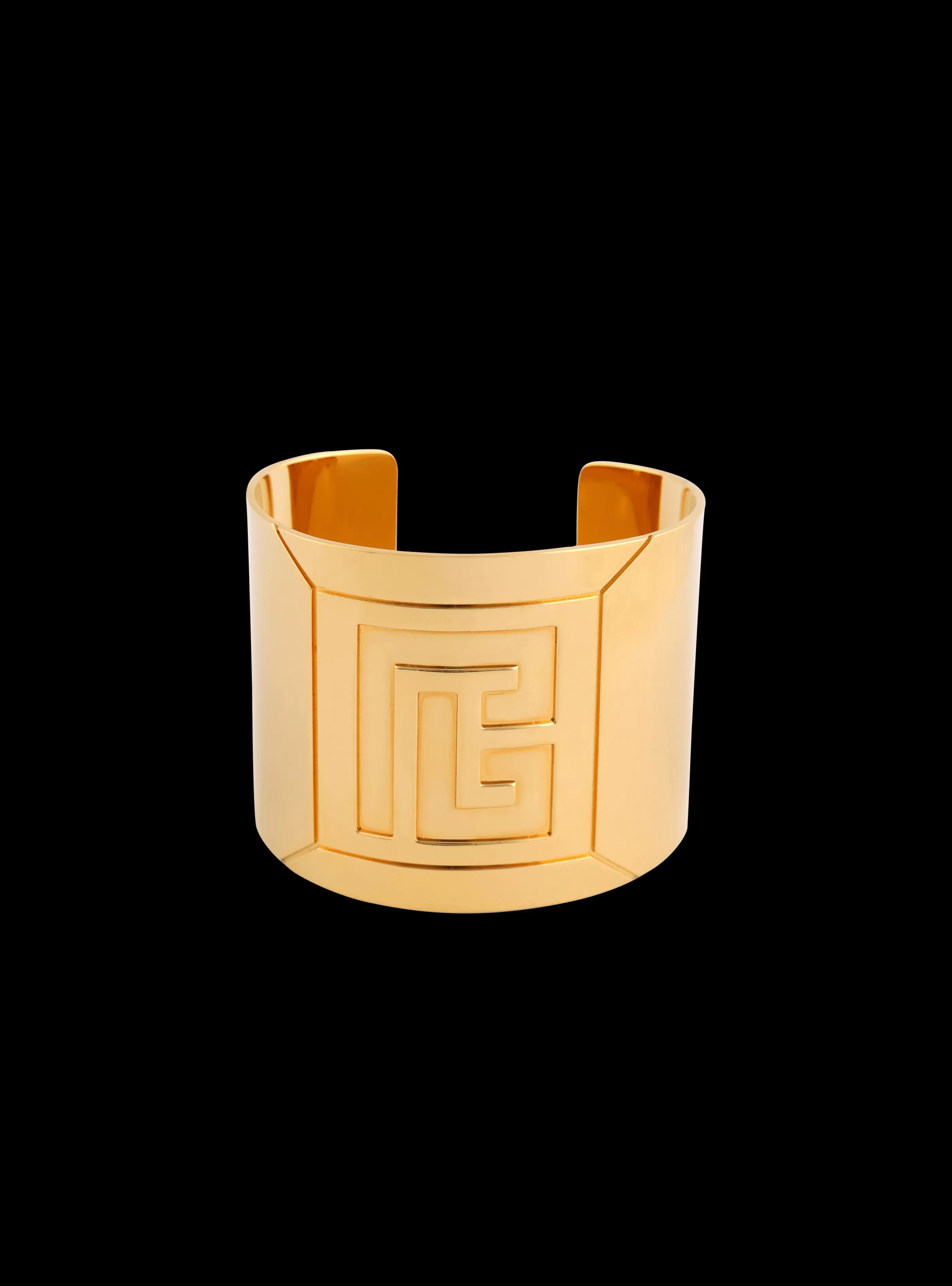 Balmain Gioielli Moda-Tubular Bracelet In Engraved Brass gold