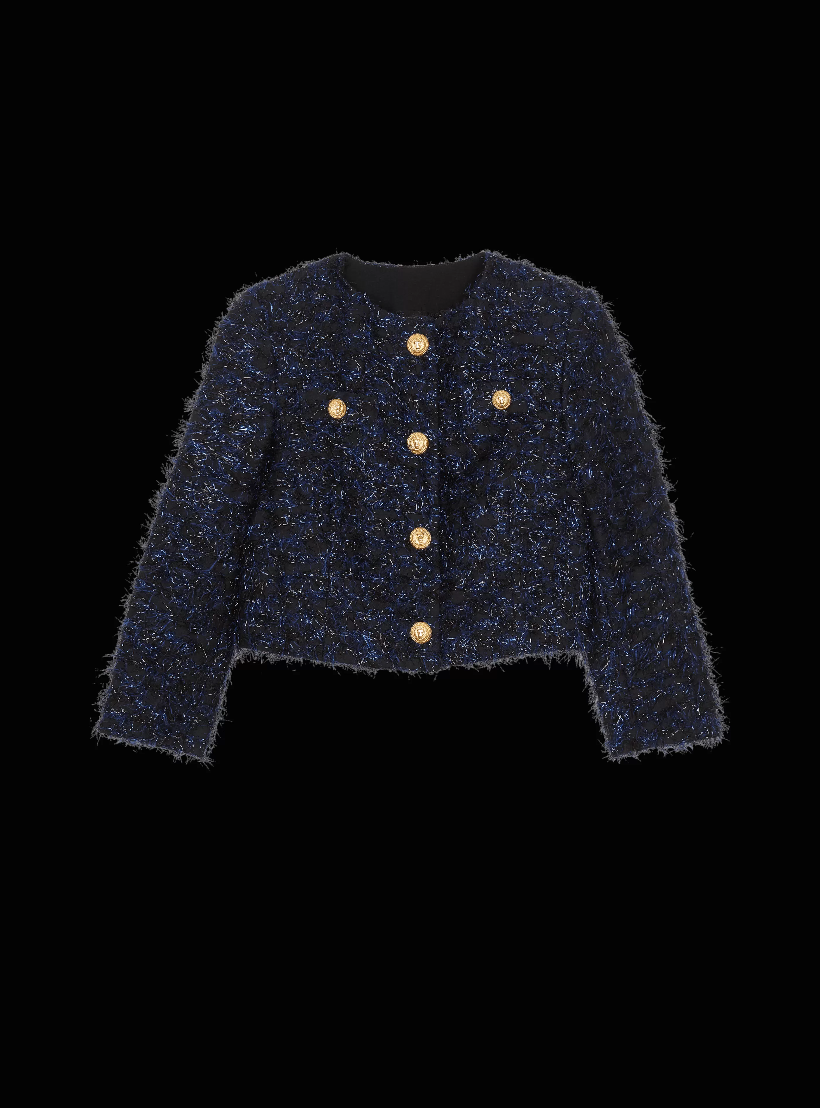 Balmain Bambina (4-10 Anni)-Tweed Jacket navy