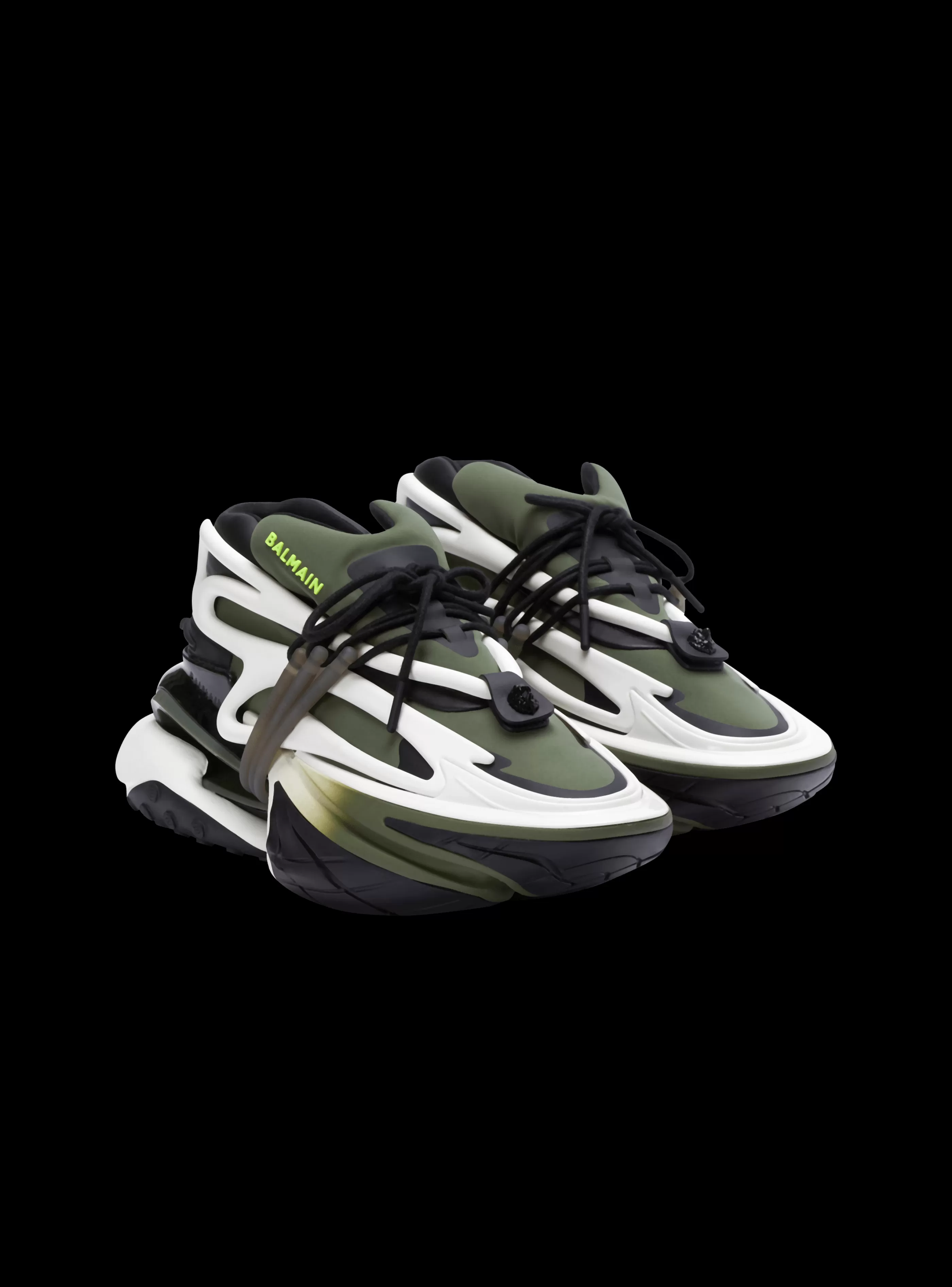 Balmain Uomo | Sneakers-Unicorn Low-top Trainers In Neoprene And Calfskin khaki