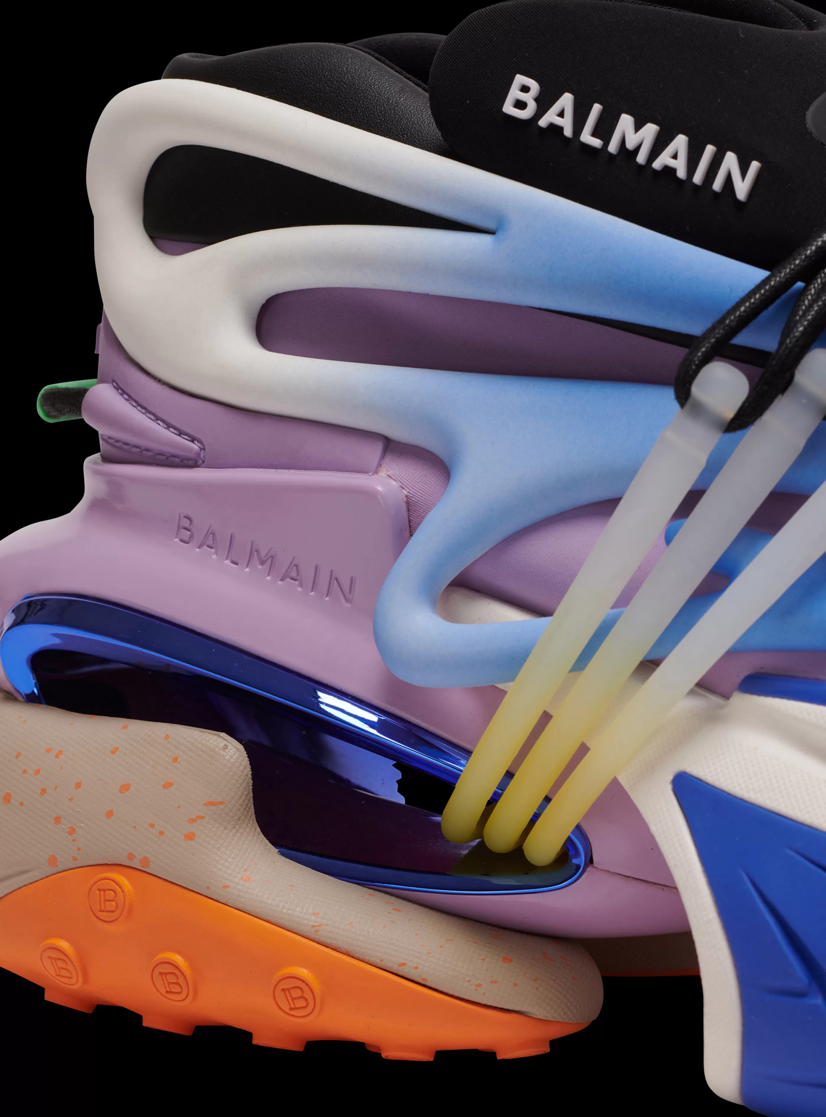 Balmain Unicorn-Unicorn Low-top Trainers In Neoprene And Leather multicolor