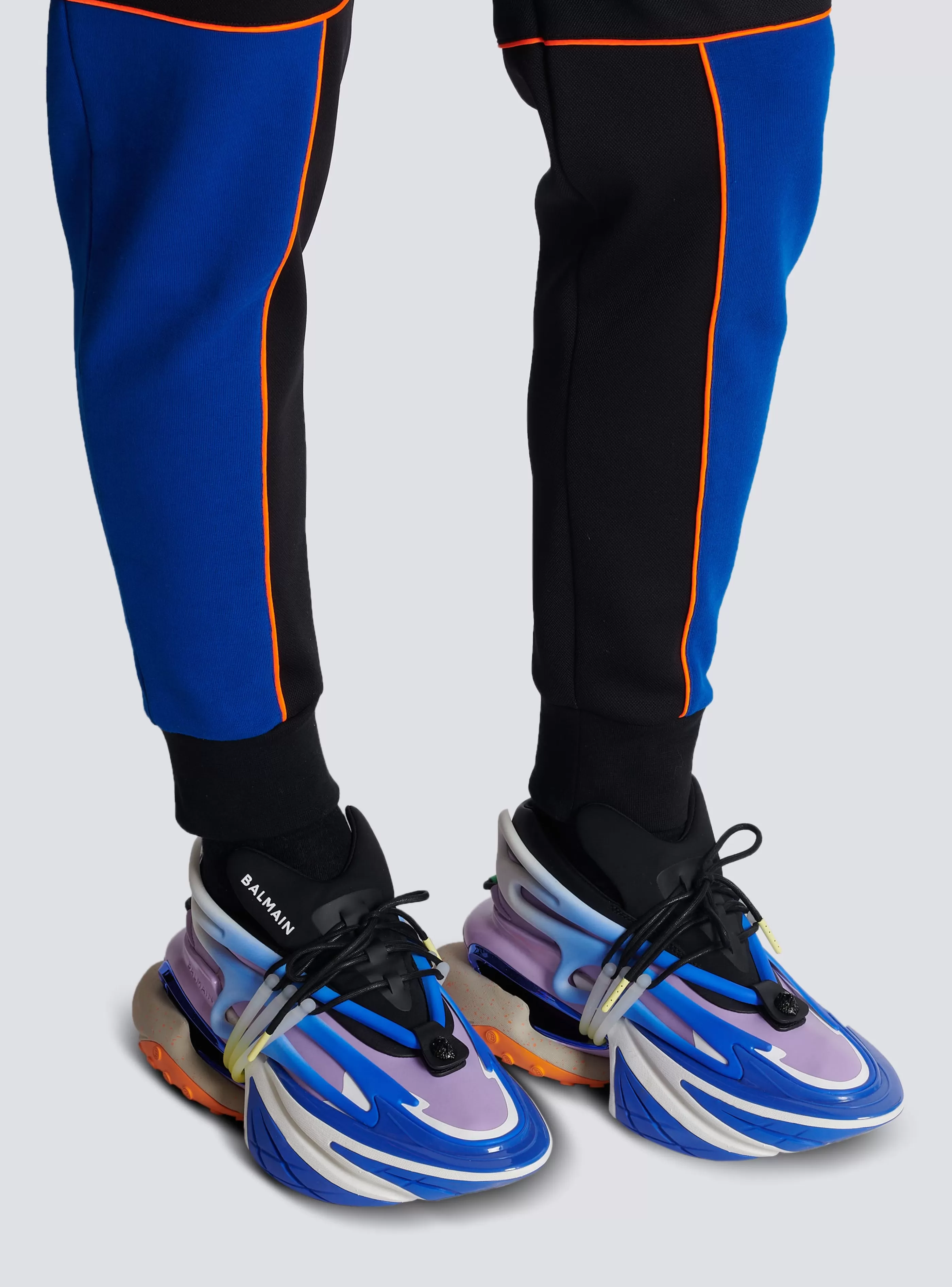 Balmain Unicorn-Unicorn Low-top Trainers In Neoprene And Leather multicolor