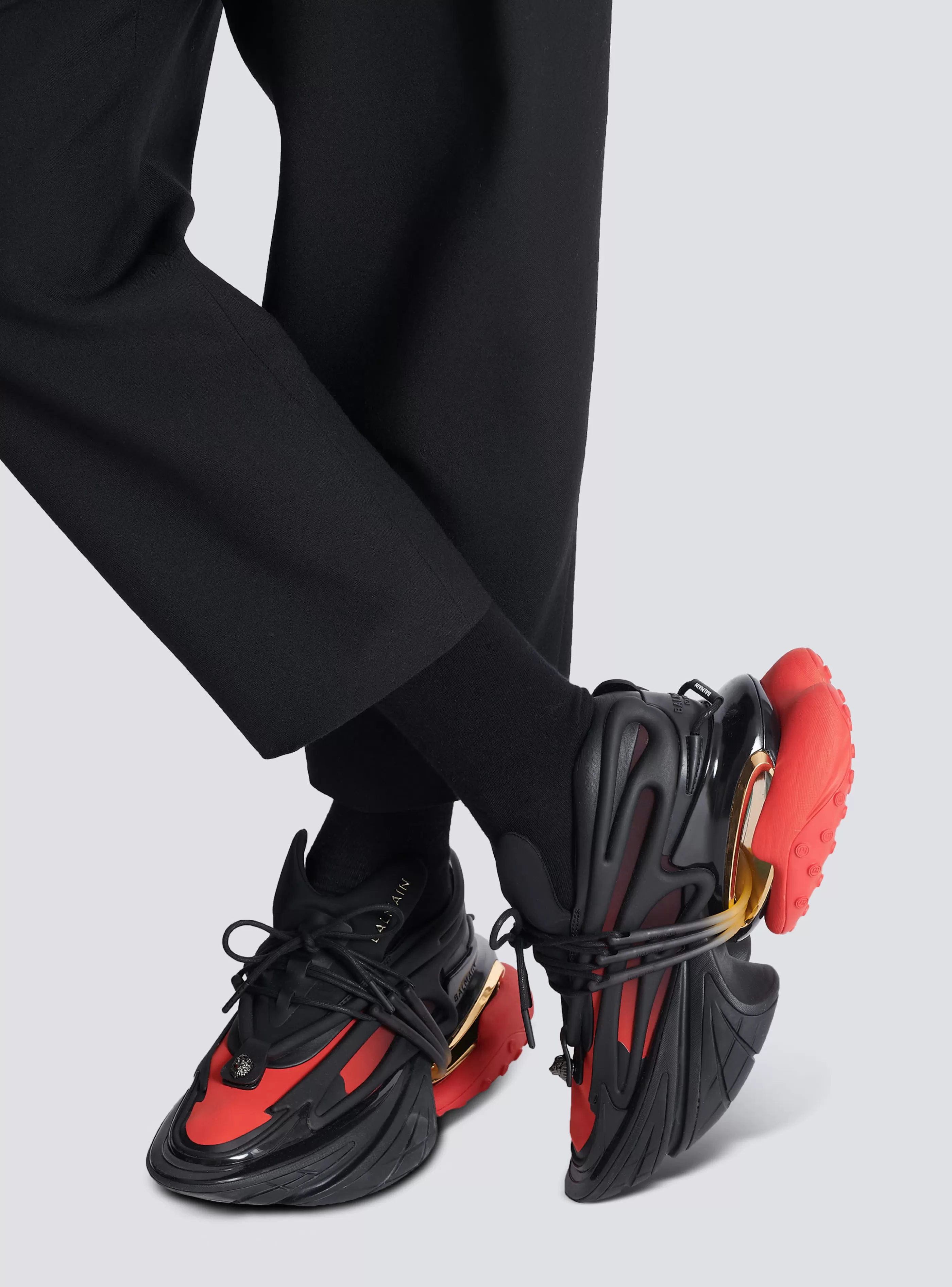 Balmain Unicorn-Unicorn Low-top Trainers In Neoprene And Leather black