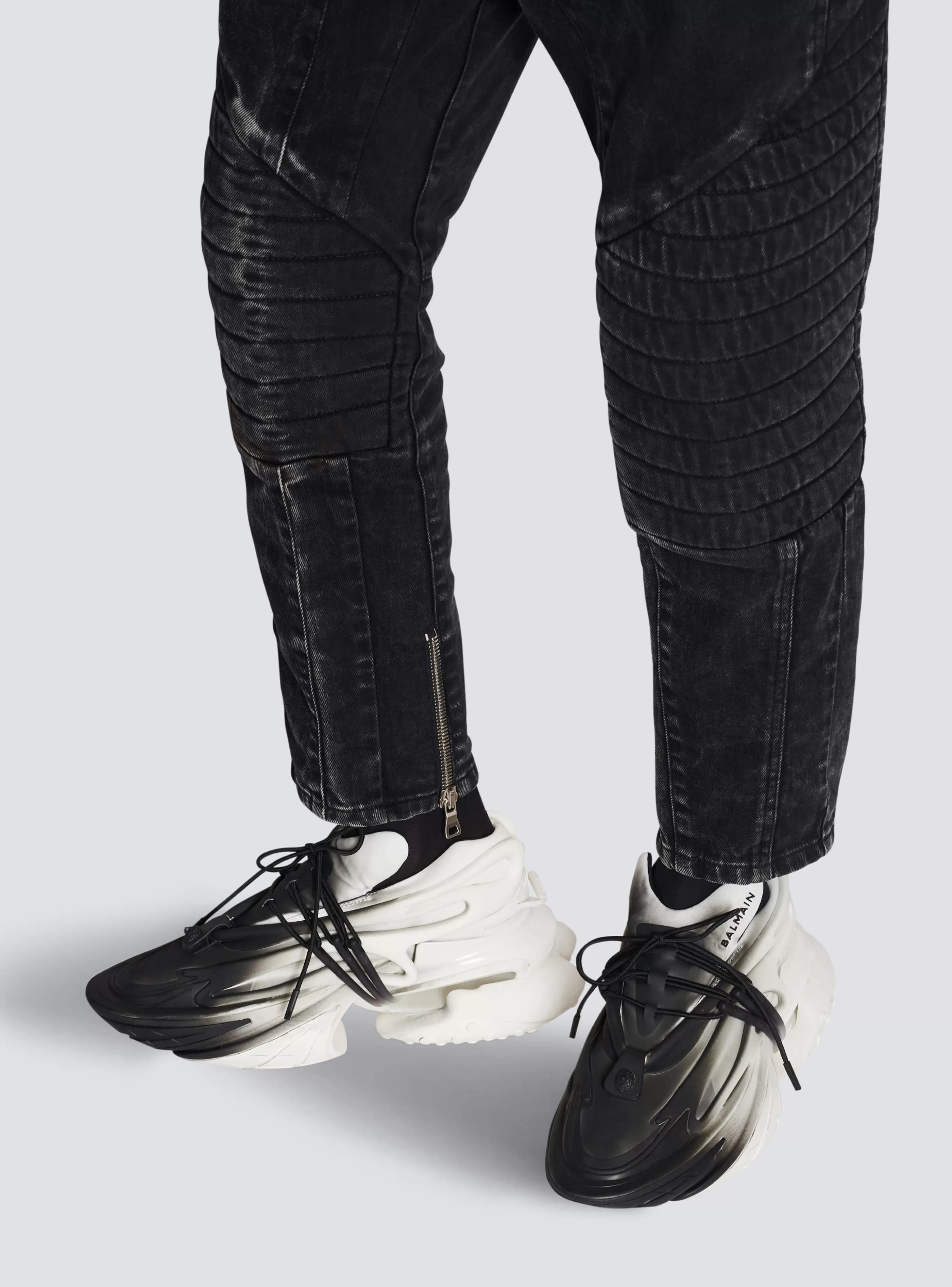 Balmain Unicorn-Unicorn Low-top Trainers In Neoprene And Leather white