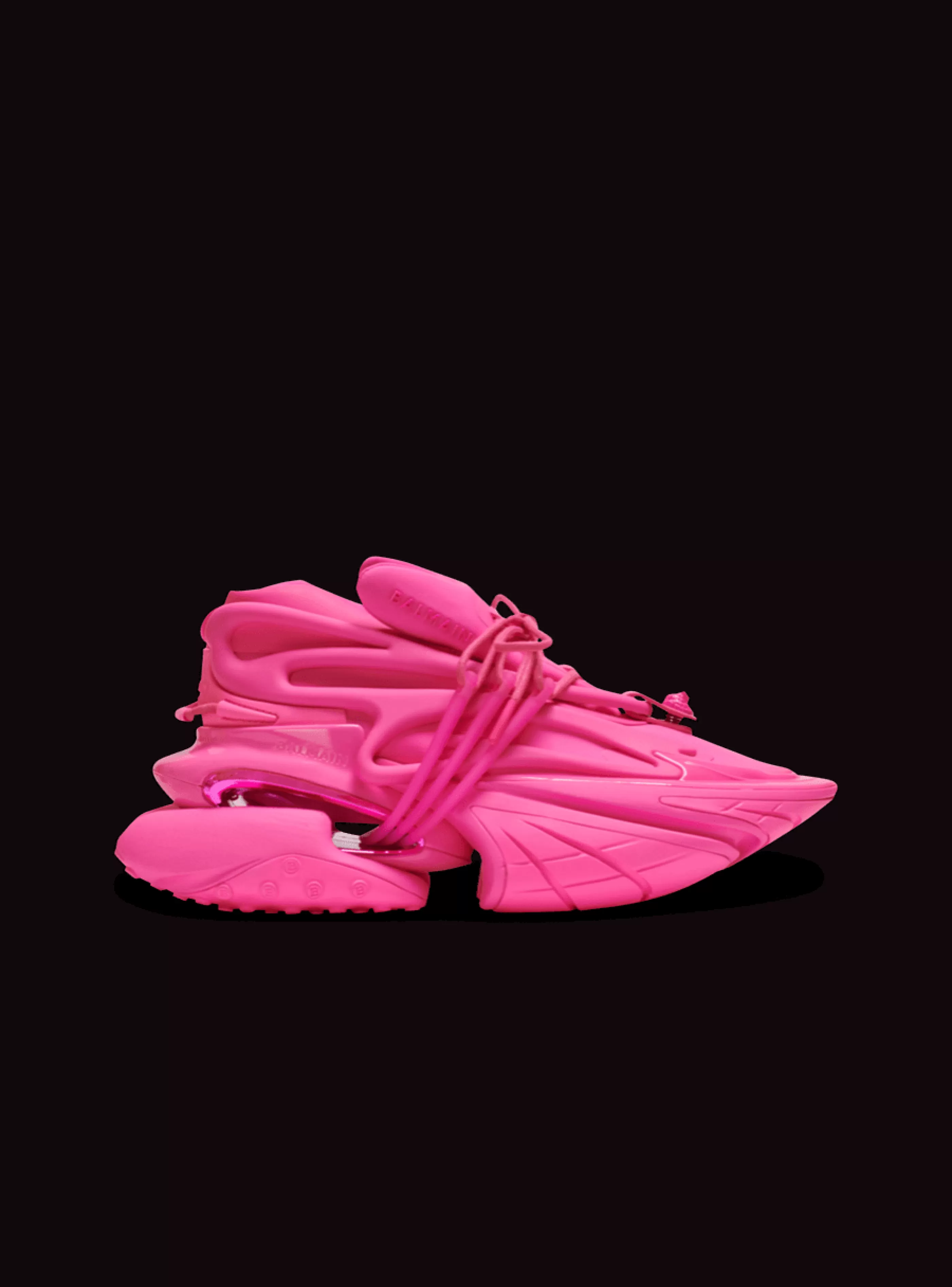 Balmain Unicorn-Unicorn Trainers In Neoprene And Rubberised Leather pink