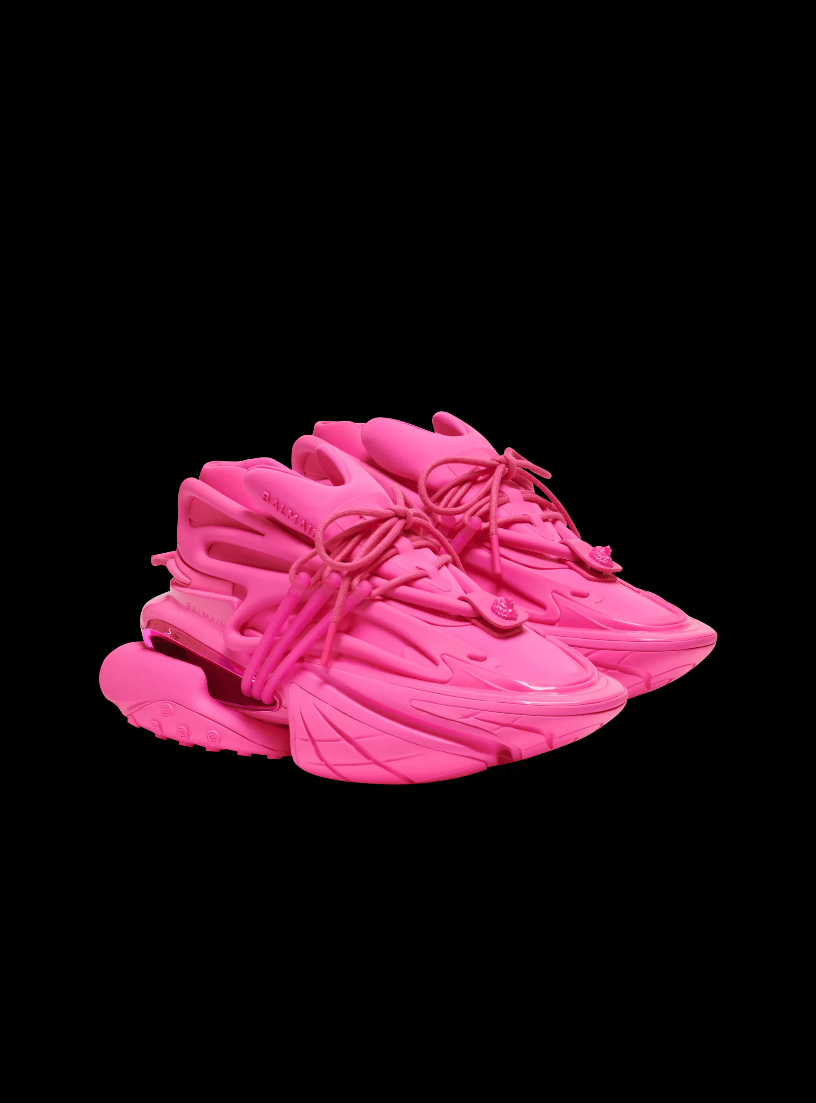 Balmain Unicorn-Unicorn Trainers In Neoprene And Rubberised Leather pink