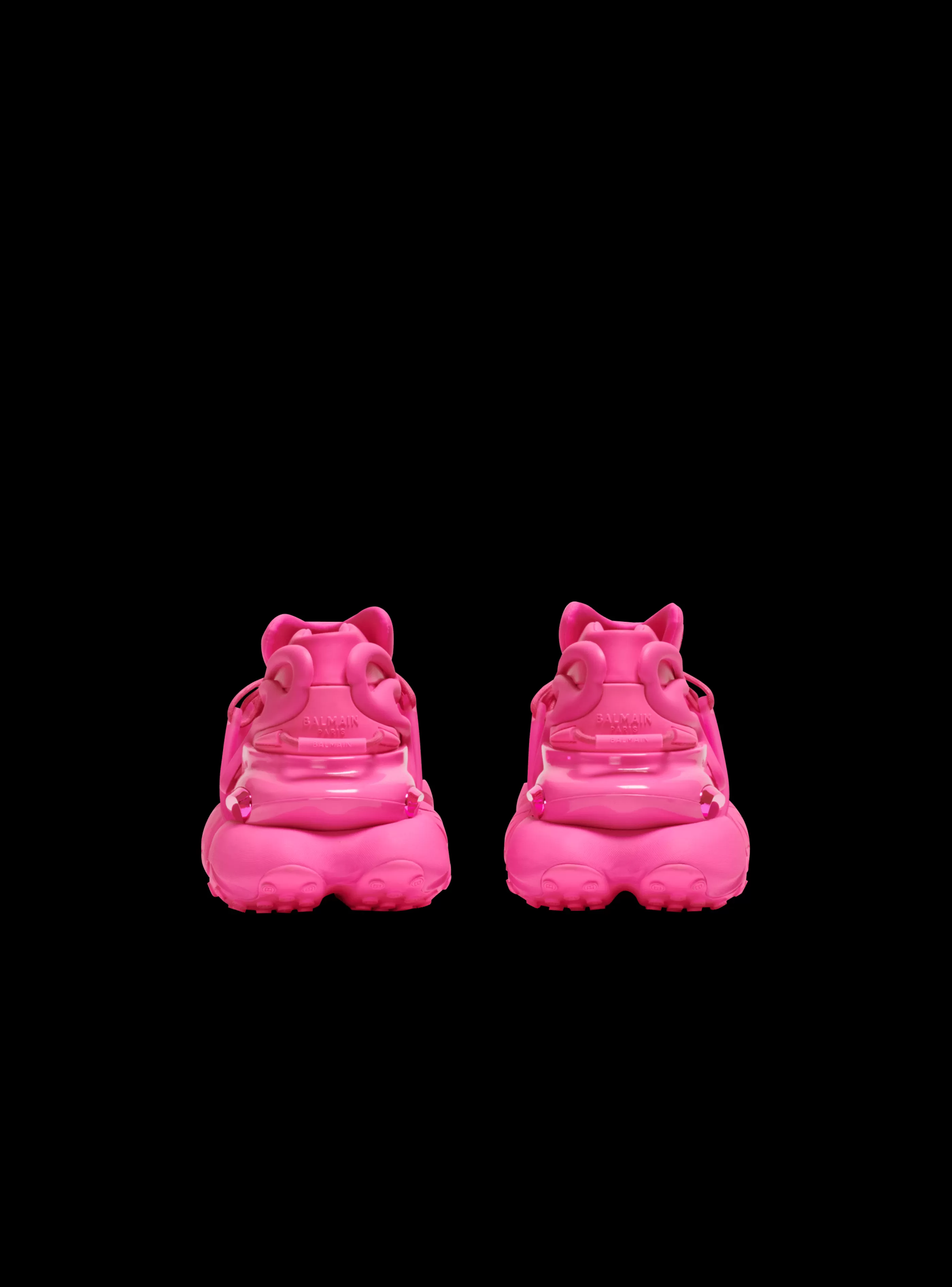 Balmain Unicorn-Unicorn Trainers In Neoprene And Rubberised Leather pink