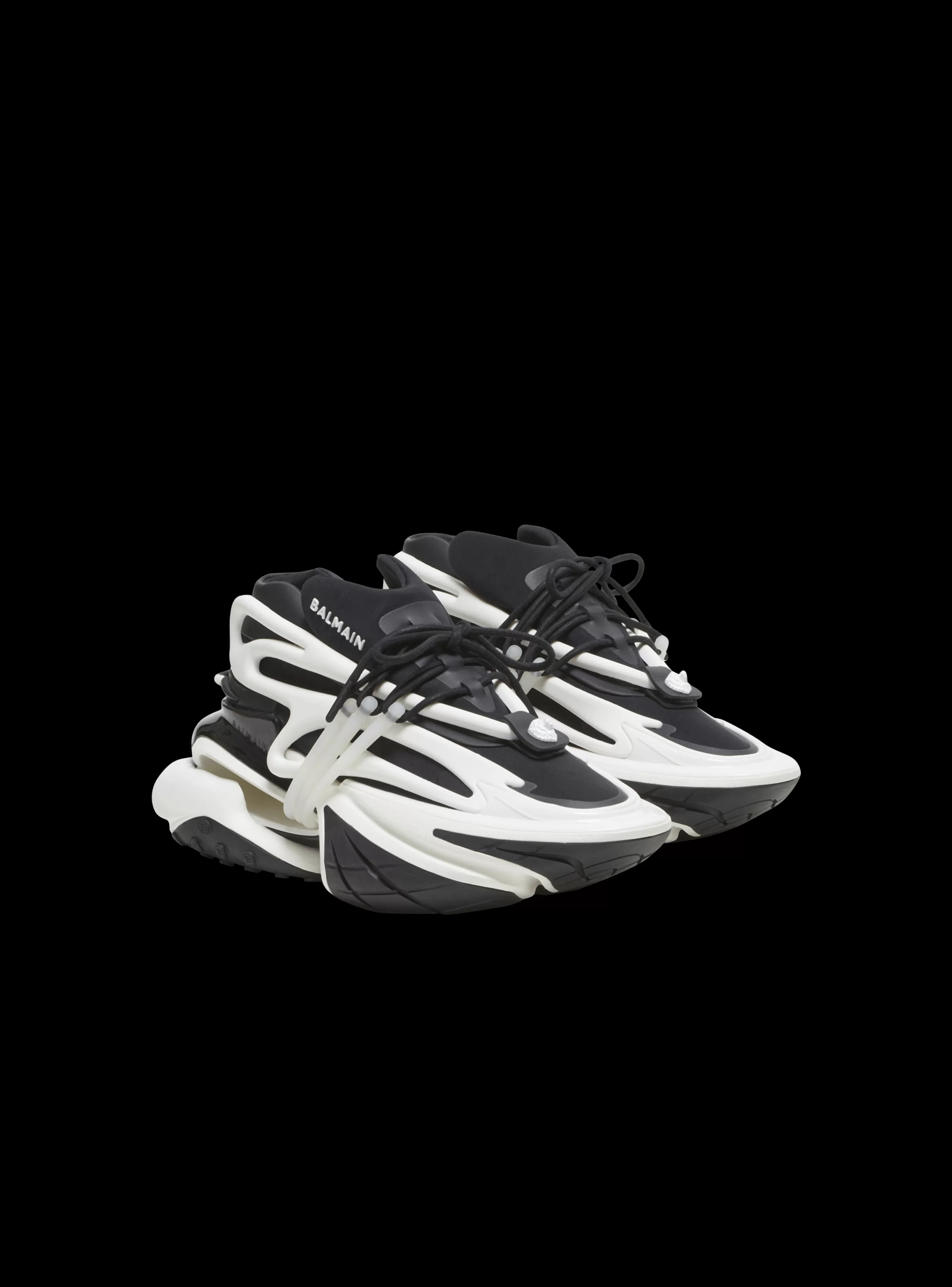 Balmain Unicorn-Unicorn Trainers In Two-tone Neoprene And Leather black