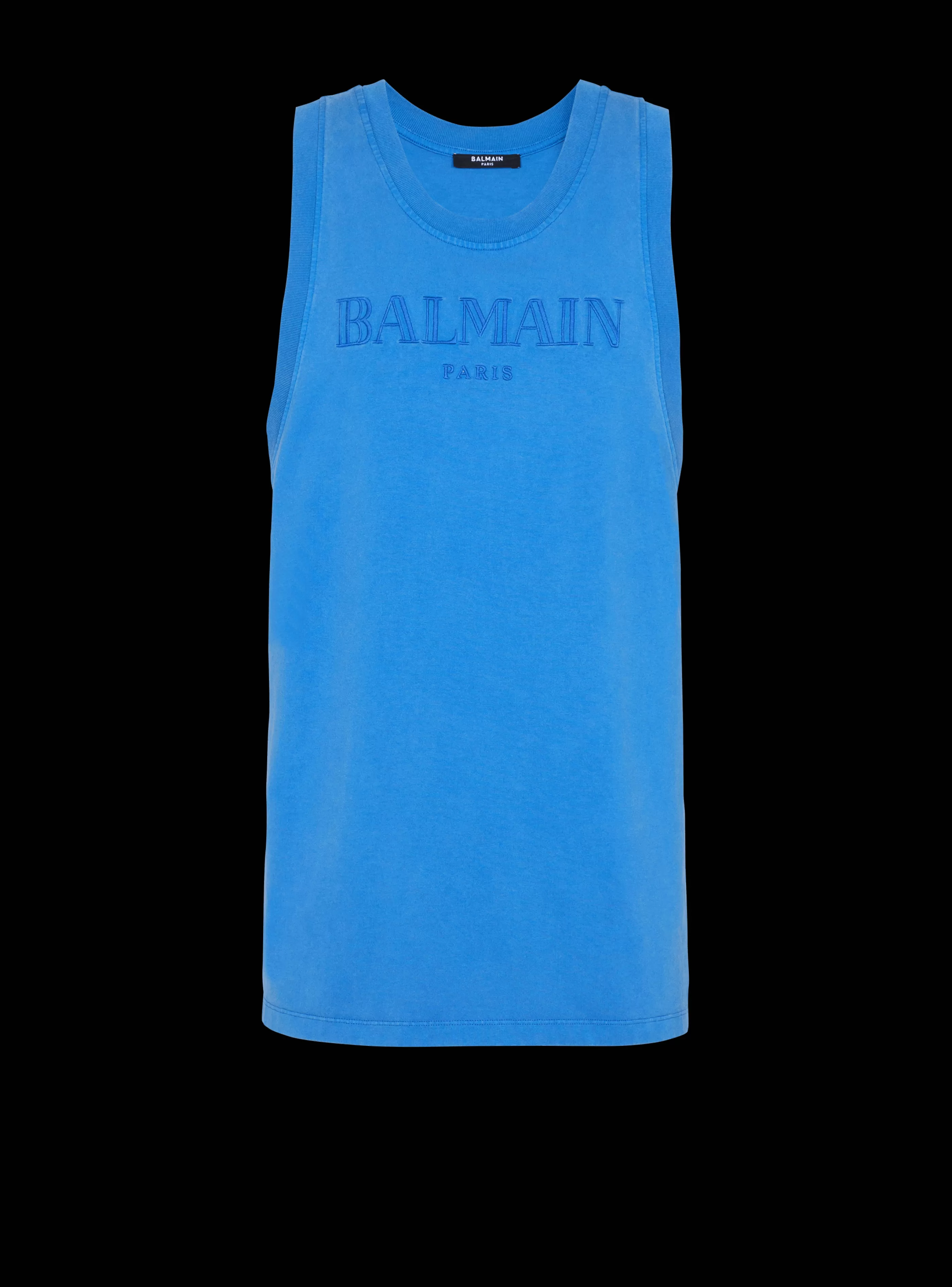 Balmain Abbigliamento Sportivo | T-Shirts-Vintage Embroidered Tank Top navy