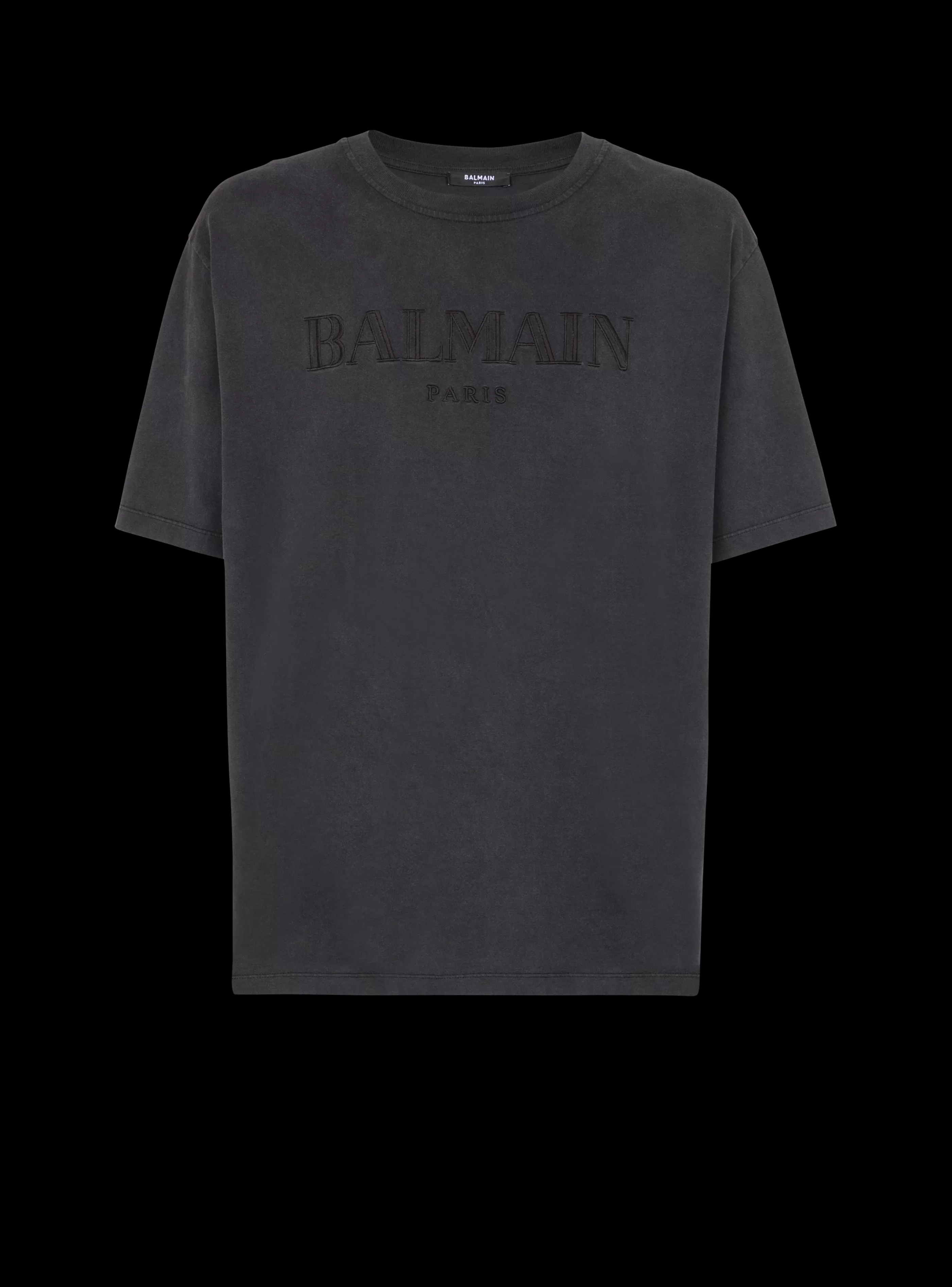 Balmain T-Shirts | Abbigliamento Sportivo-Vintage Embroidered T-shirt grey