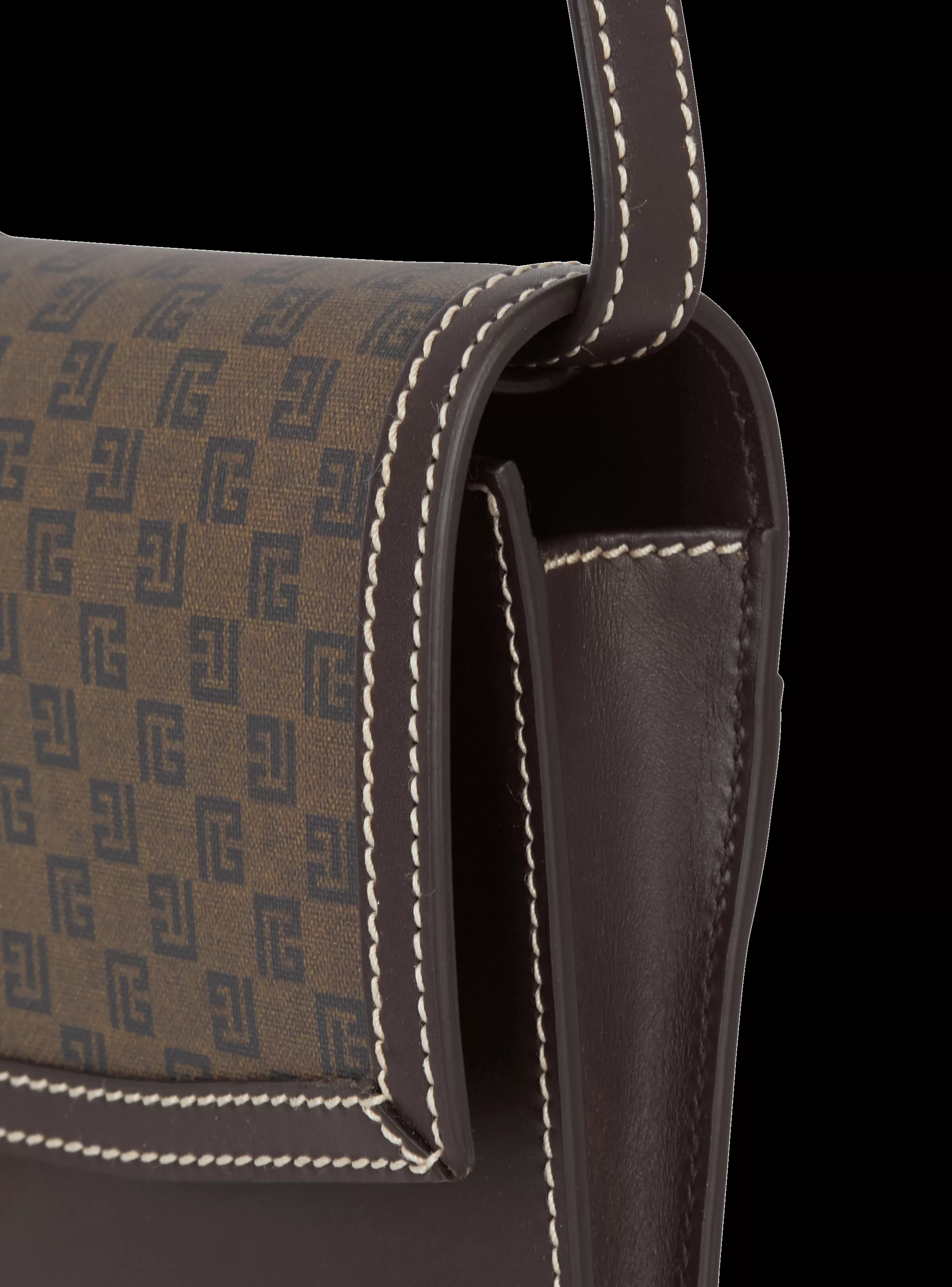 Balmain Pochette E Marsupi-Vintage Clutch Bag With Mini Monogram brown